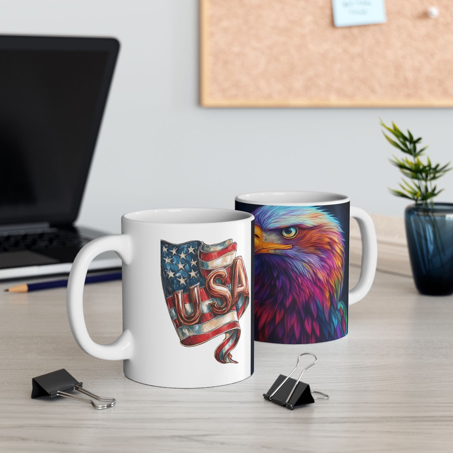 Vibrant Eagle Graphic Ceramic Mug - 11oz & 15oz | Perfect for Nature Lovers