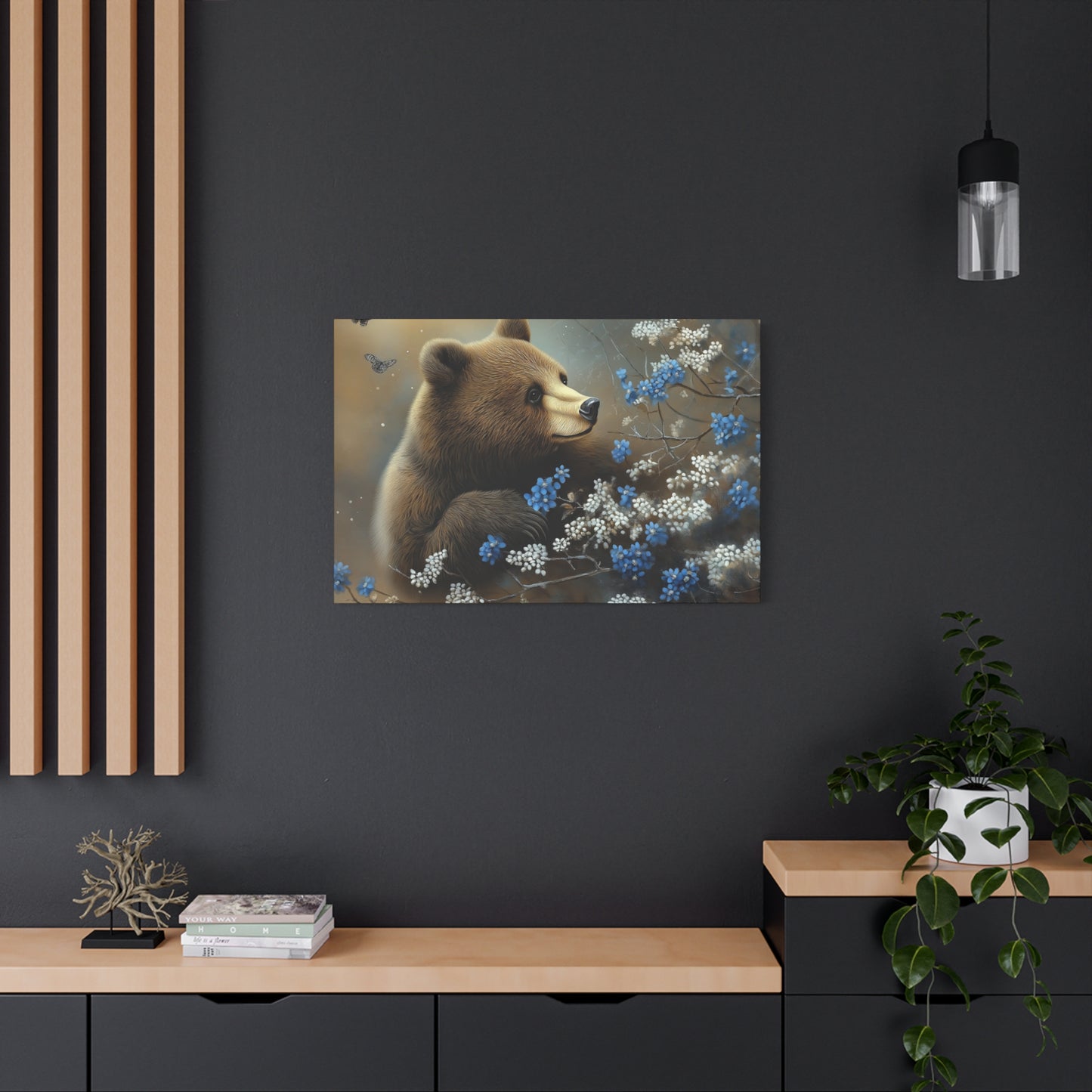 Bear Admiring the Flowers