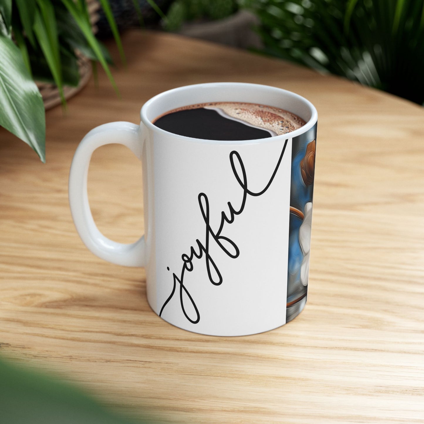 Floral Artisan Ceramic Mug - Elegant Coffee Cup for Home & Gifts