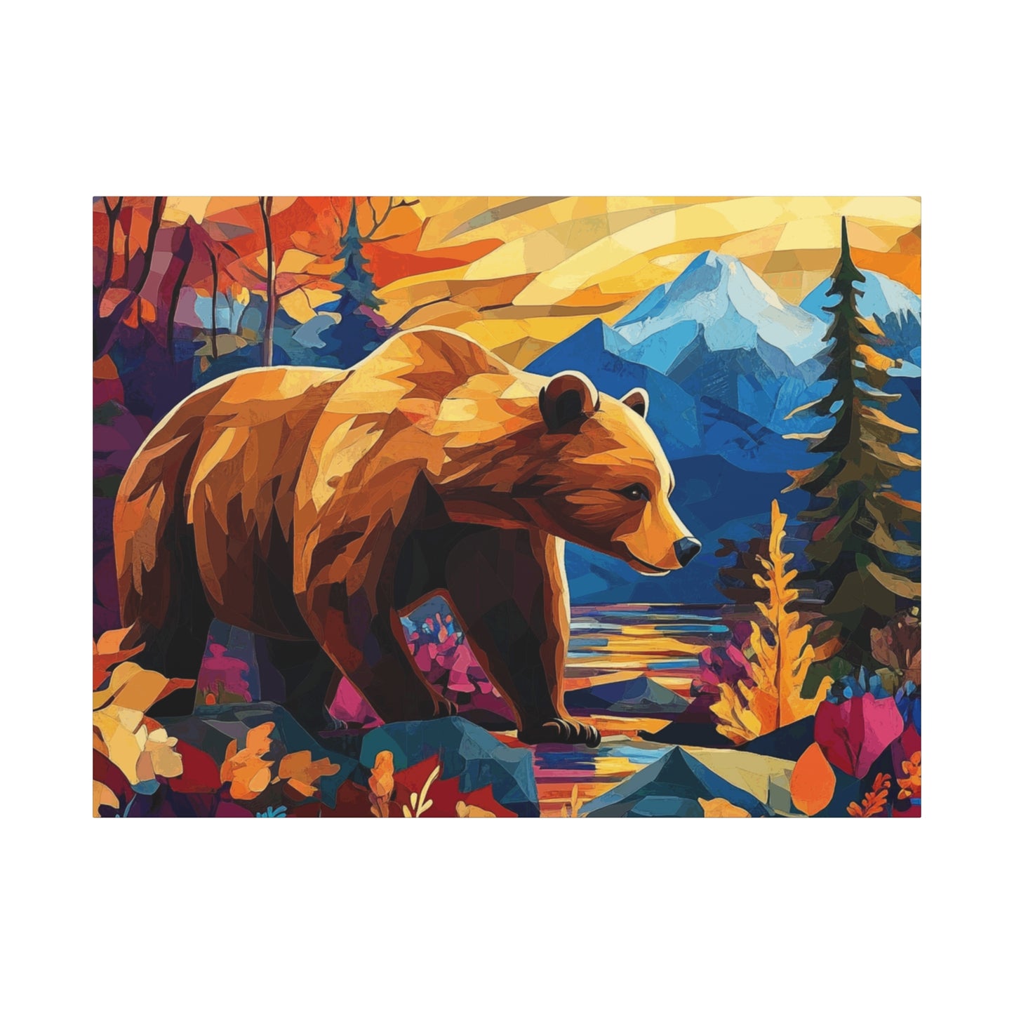 Bear walking in the mountains