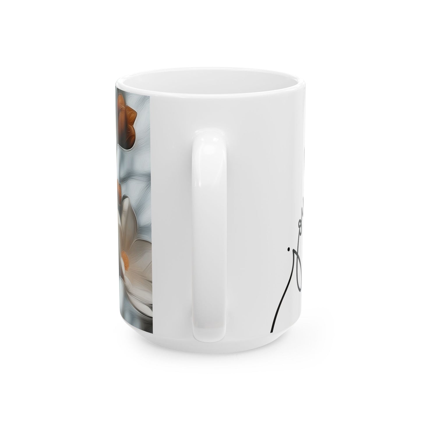 Floral Artisan Ceramic Mug - Elegant Coffee Cup for Home & Gifts