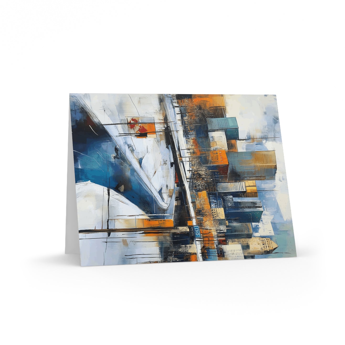 Artistic Winter Greeting Cards Set - 8 pcs