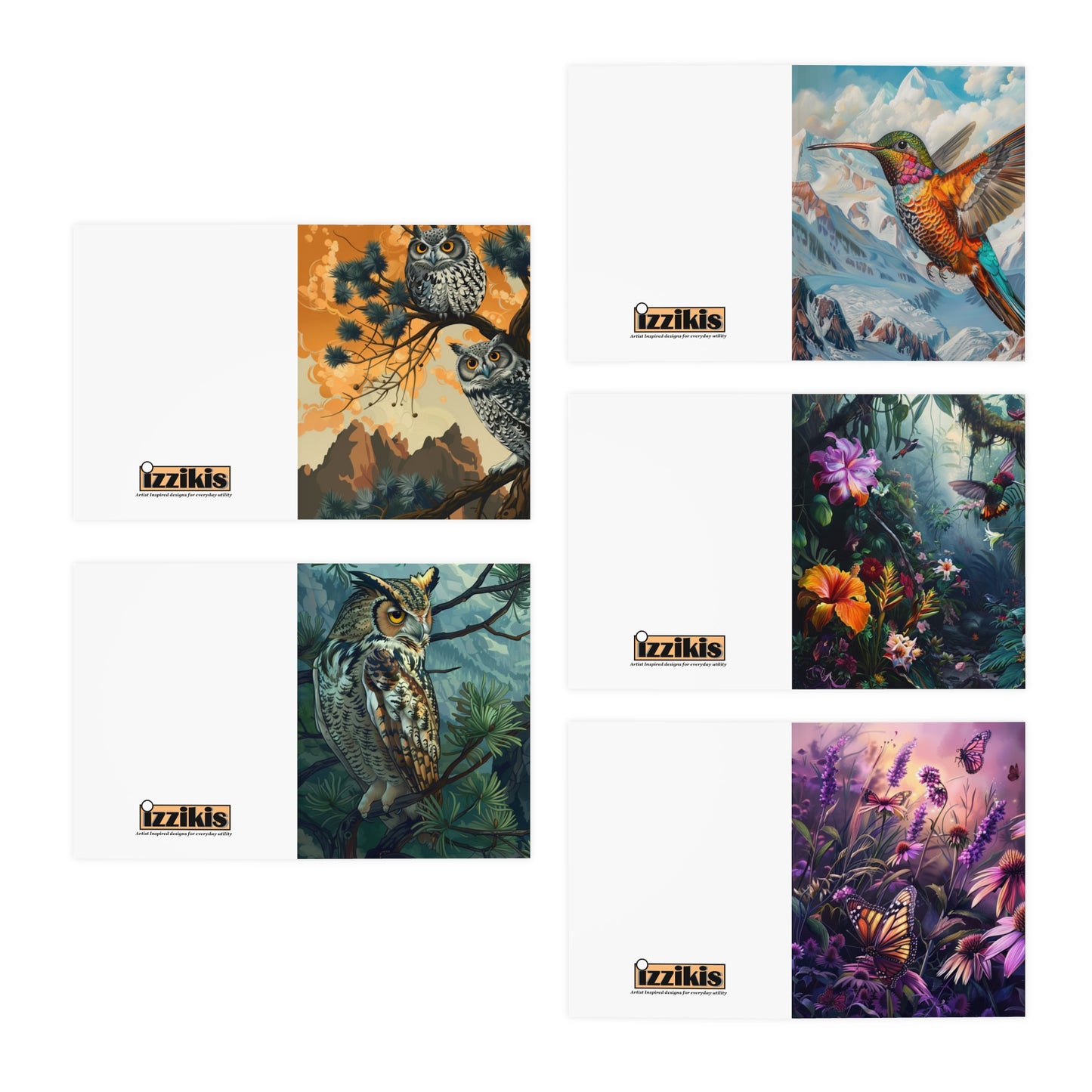 Wild Life Multi-Design Greeting Cards (5-Pack)