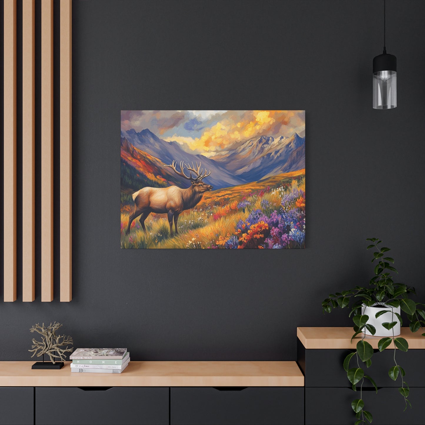 Elk Mountain Landscape Canvas Art - Nature Wall Decor