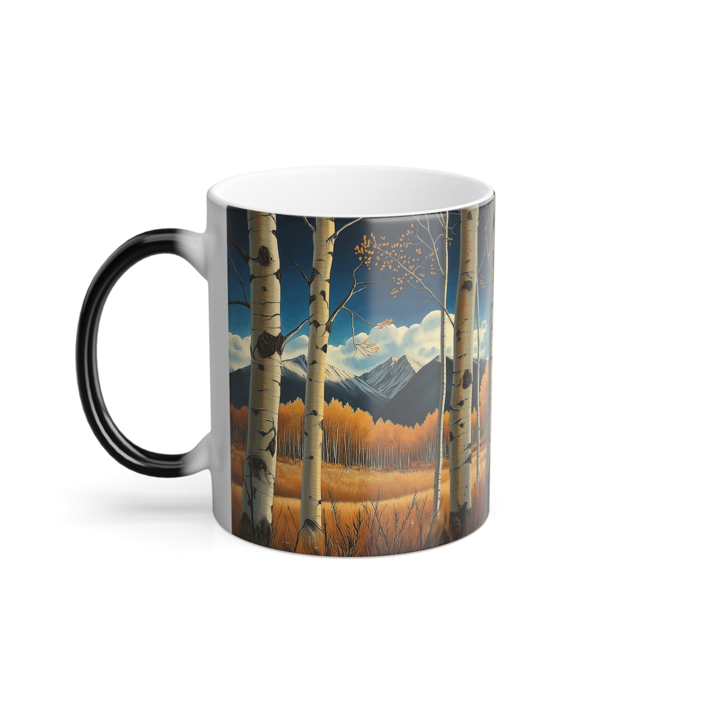 Color Morphing Mug with Aspen Trees Design - 11oz Coffee Cup for Nature Lovers