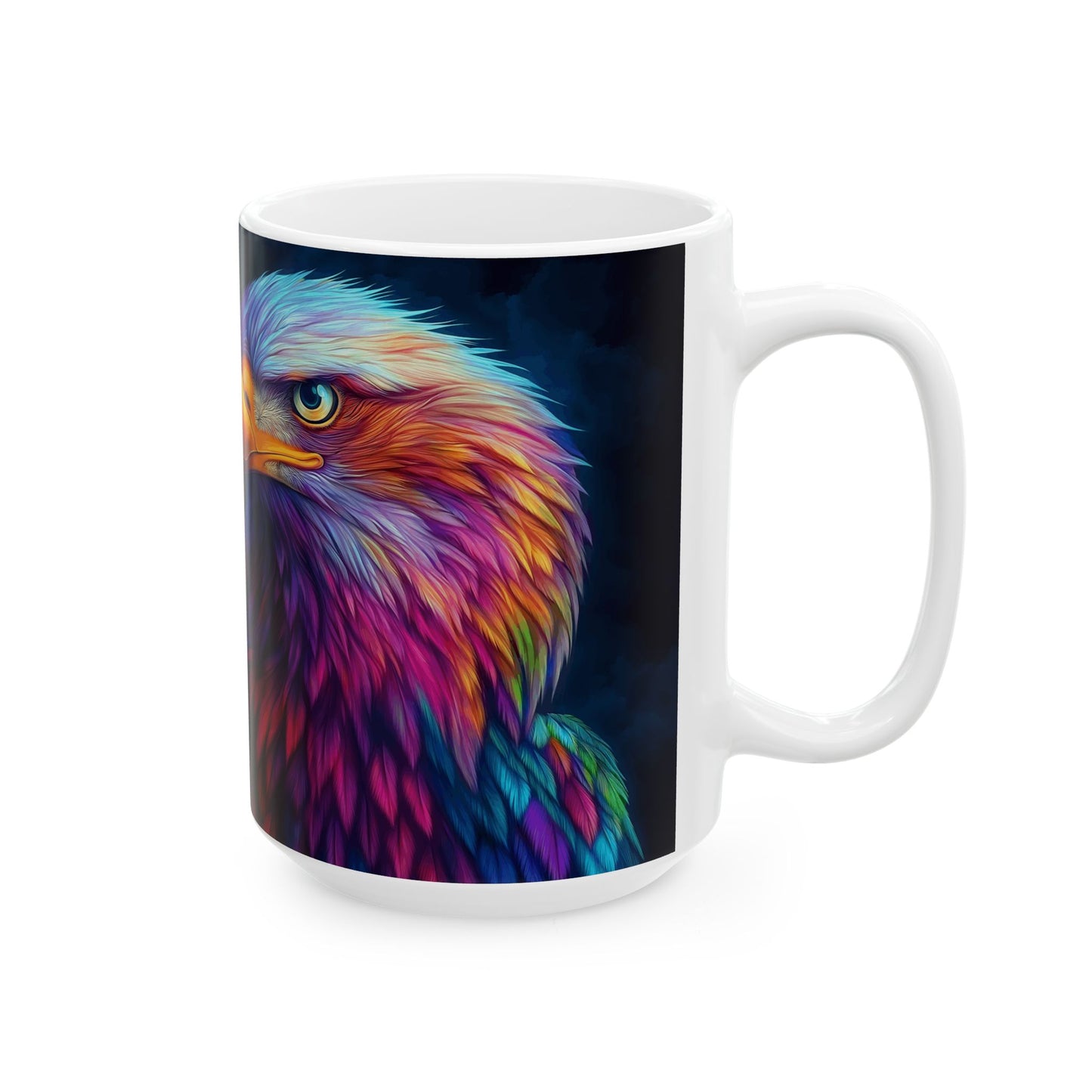 Vibrant Eagle Graphic Ceramic Mug - 11oz & 15oz | Perfect for Nature Lovers