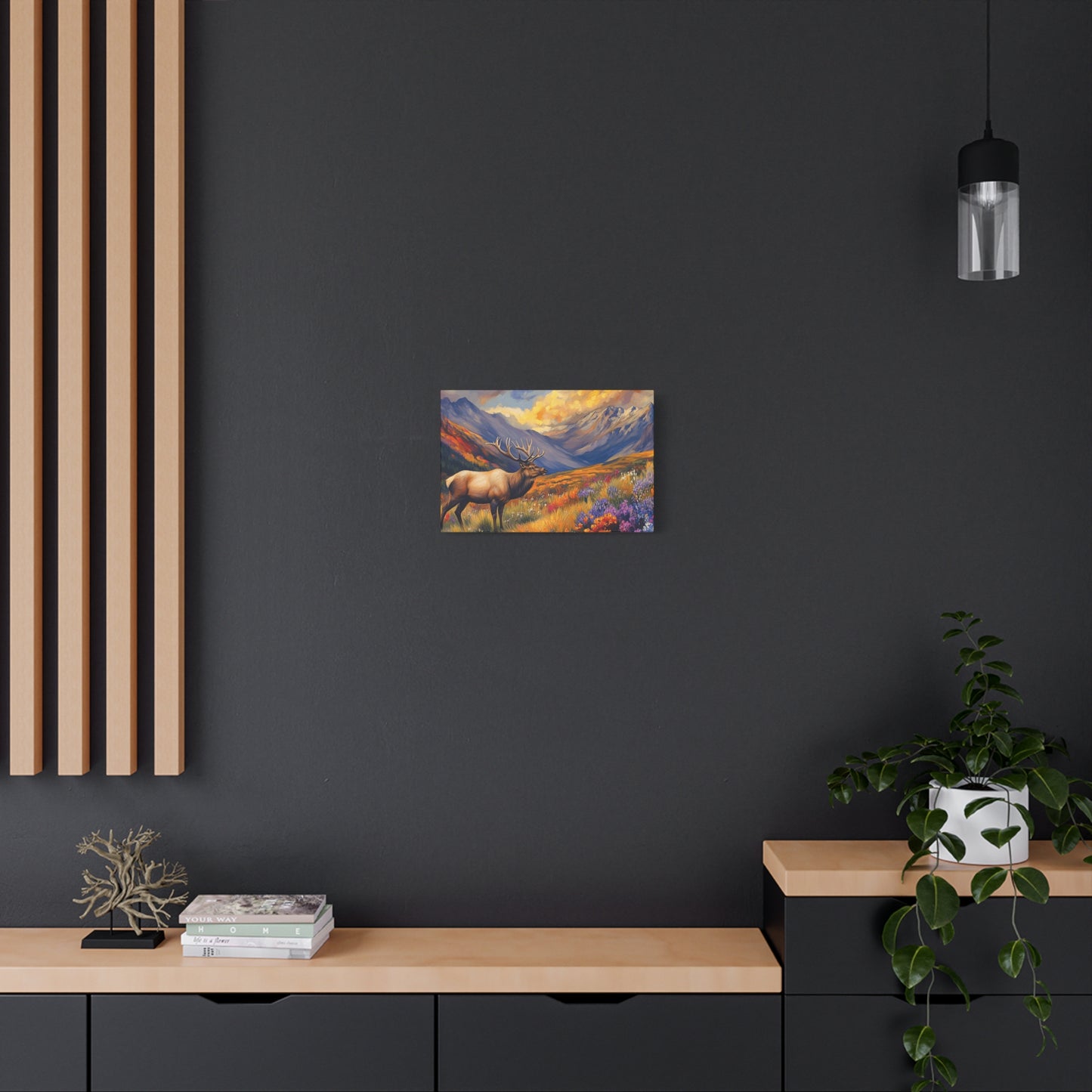 Elk Mountain Landscape Canvas Art - Nature Wall Decor