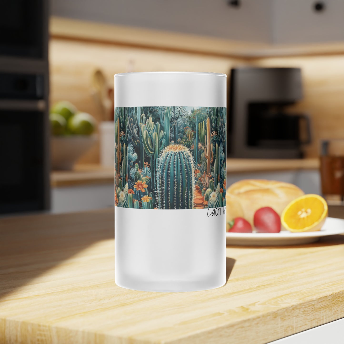 Cactus-Themed Frosted Glass Beer Mug - Perfect for Summer Parties & Outdoor Adventures