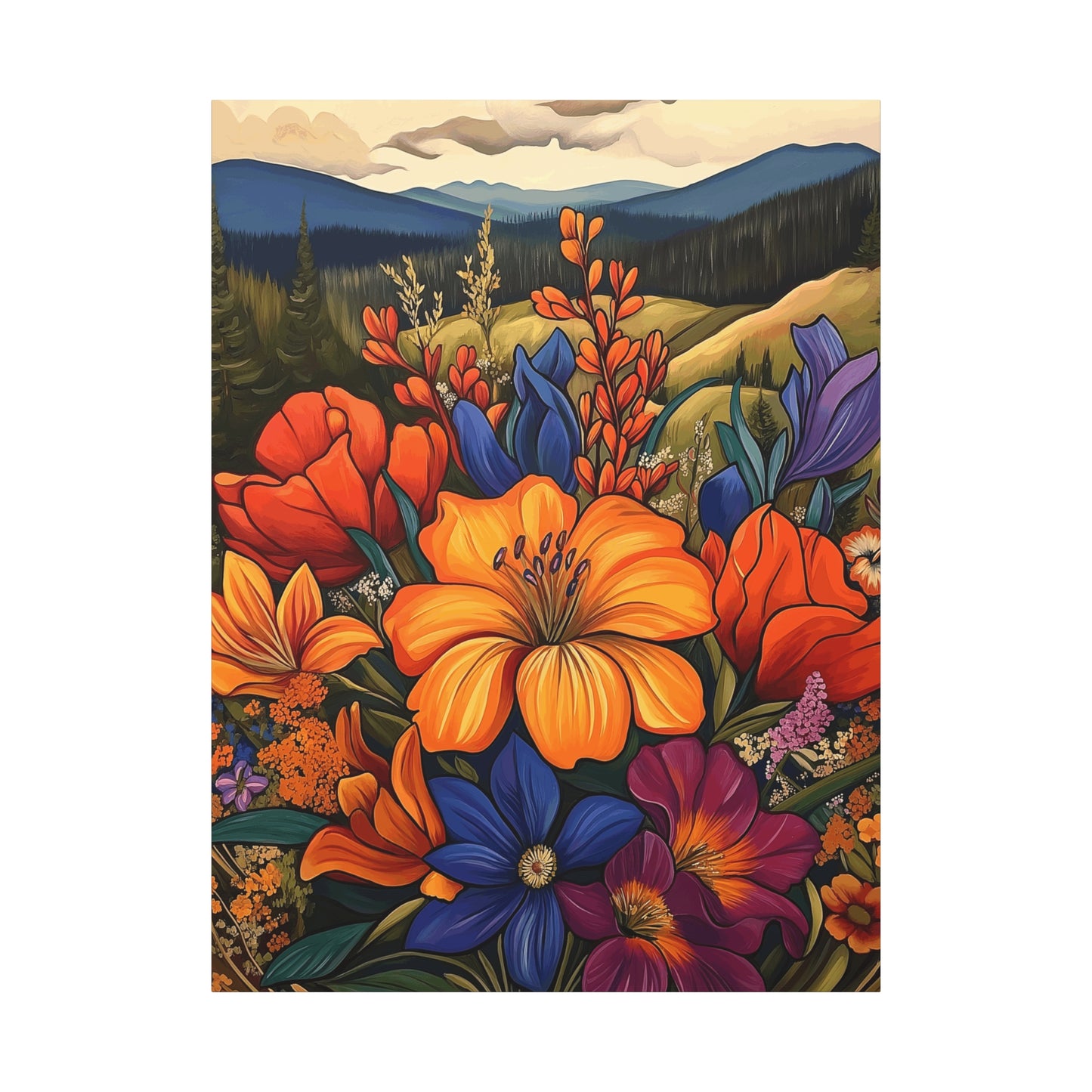 Colorful Floral Canvas Wall Art