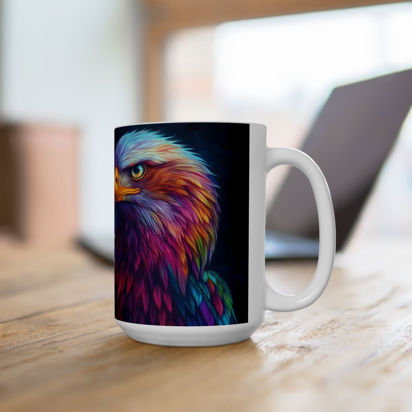 Vibrant Eagle Graphic Ceramic Mug - 11oz & 15oz | Perfect for Nature Lovers