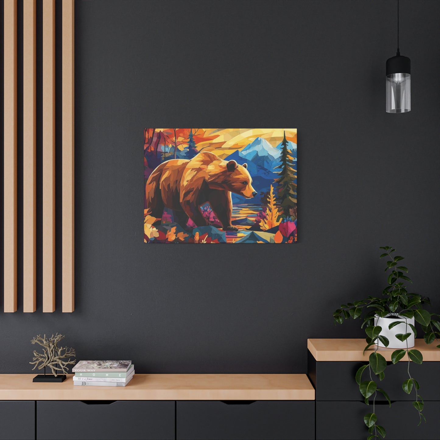 Bear walking in the mountains