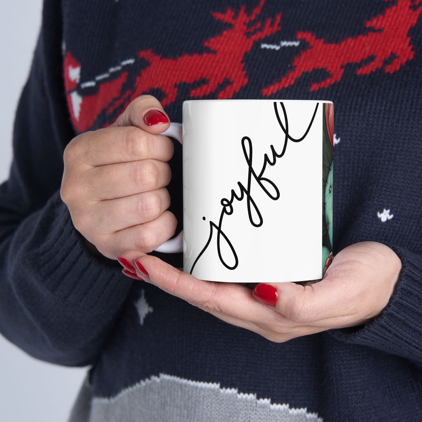 Whimsical Cactus Ceramic Mug - 11oz & 15oz - Perfect for Plant Lovers & Gifts
