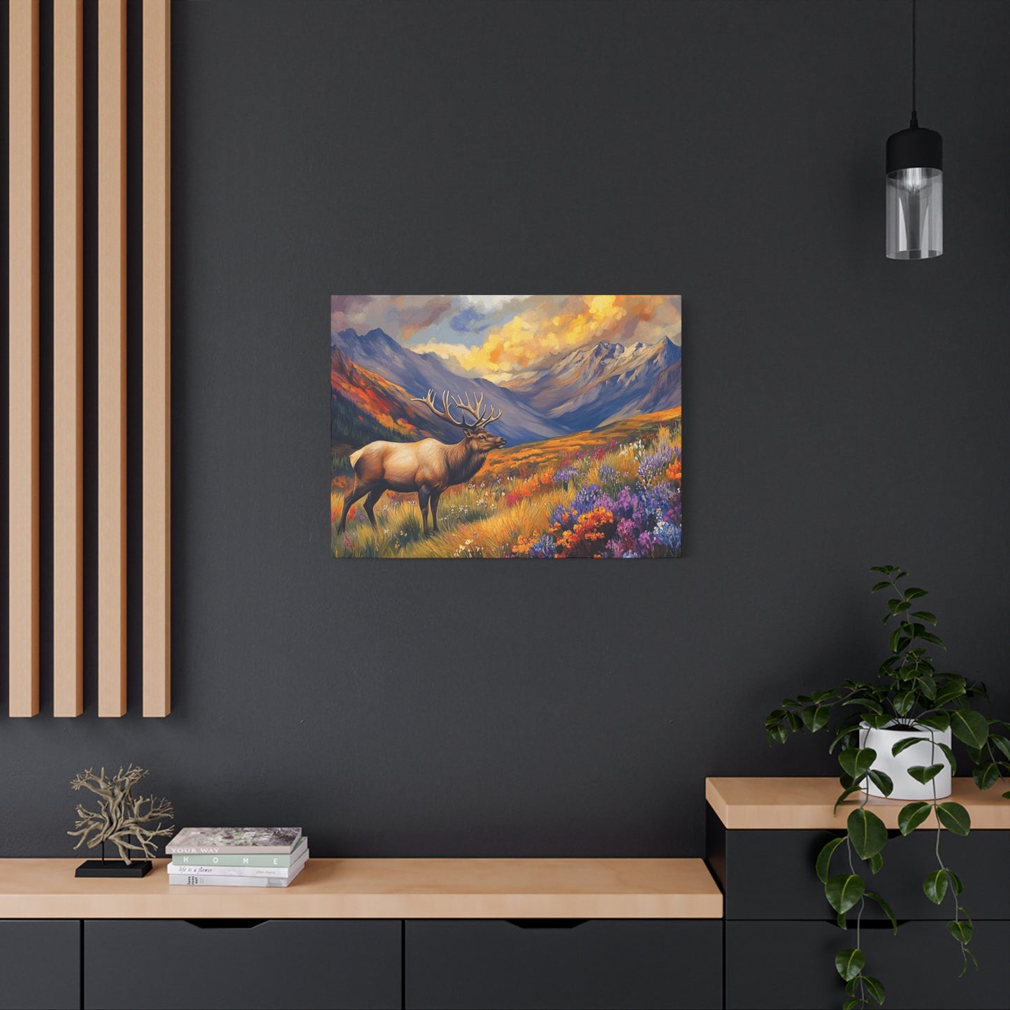Elk Mountain Landscape Canvas Art - Nature Wall Decor