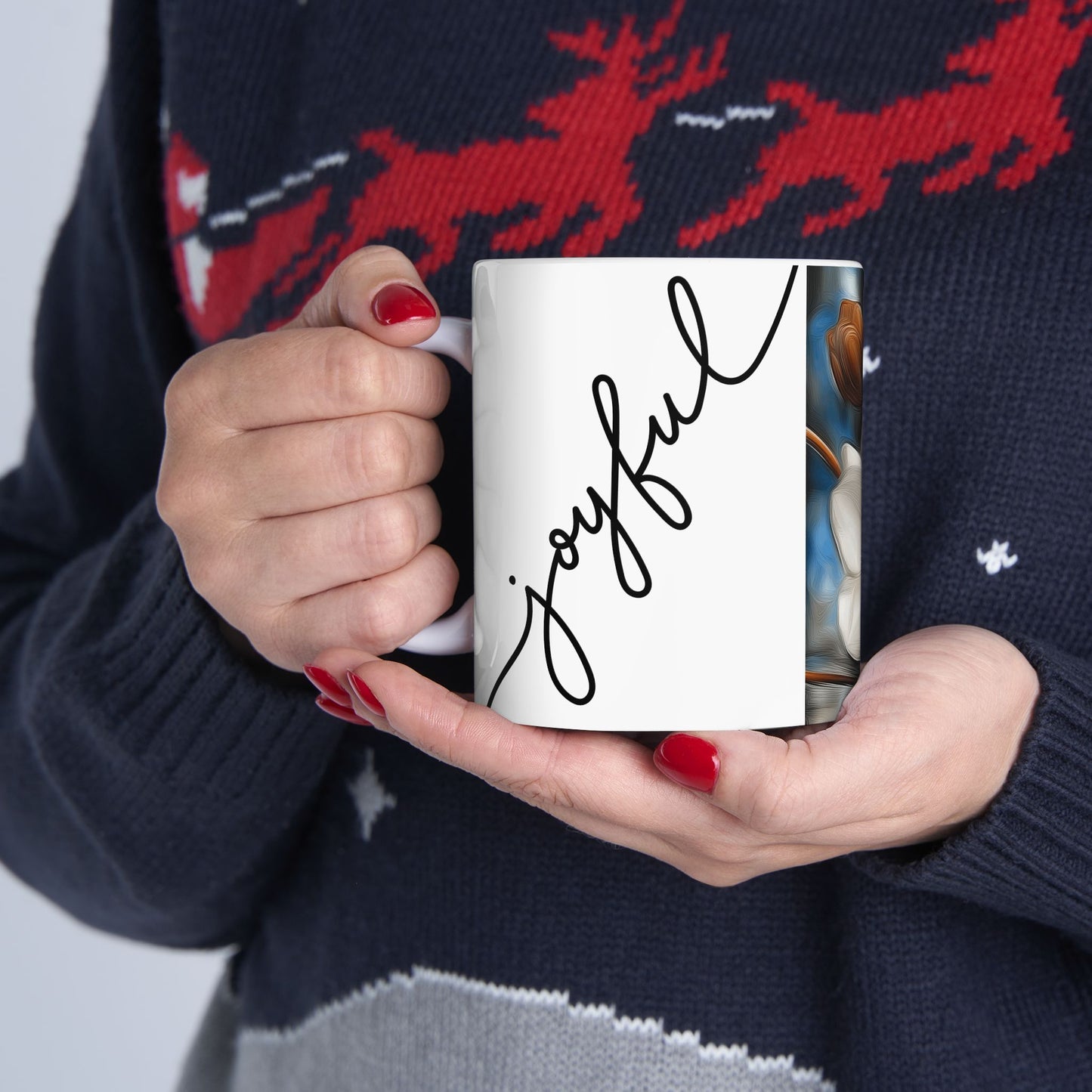 Floral Artisan Ceramic Mug - Elegant Coffee Cup for Home & Gifts