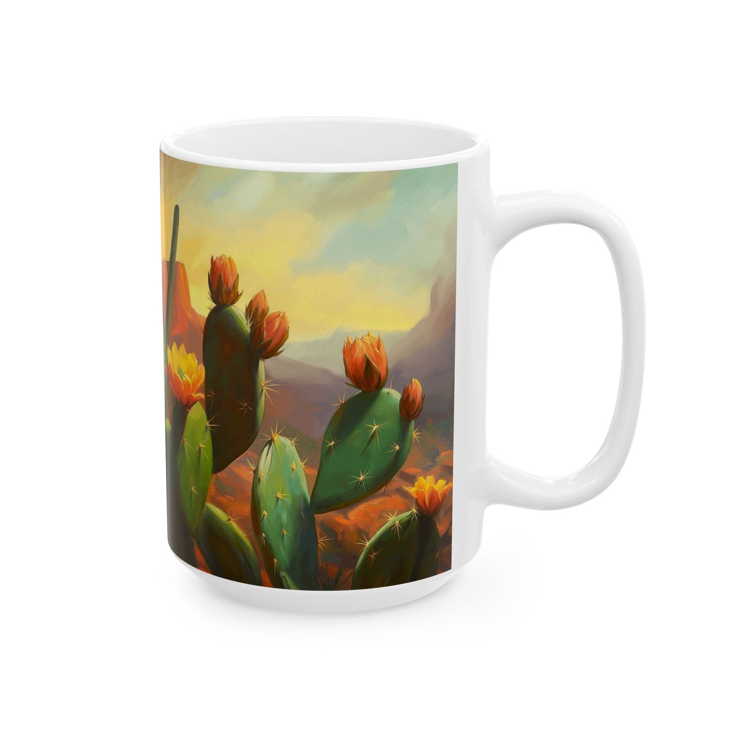 Good Morning Sunshine Ceramic Mug - Cactus Design (11oz, 15oz)