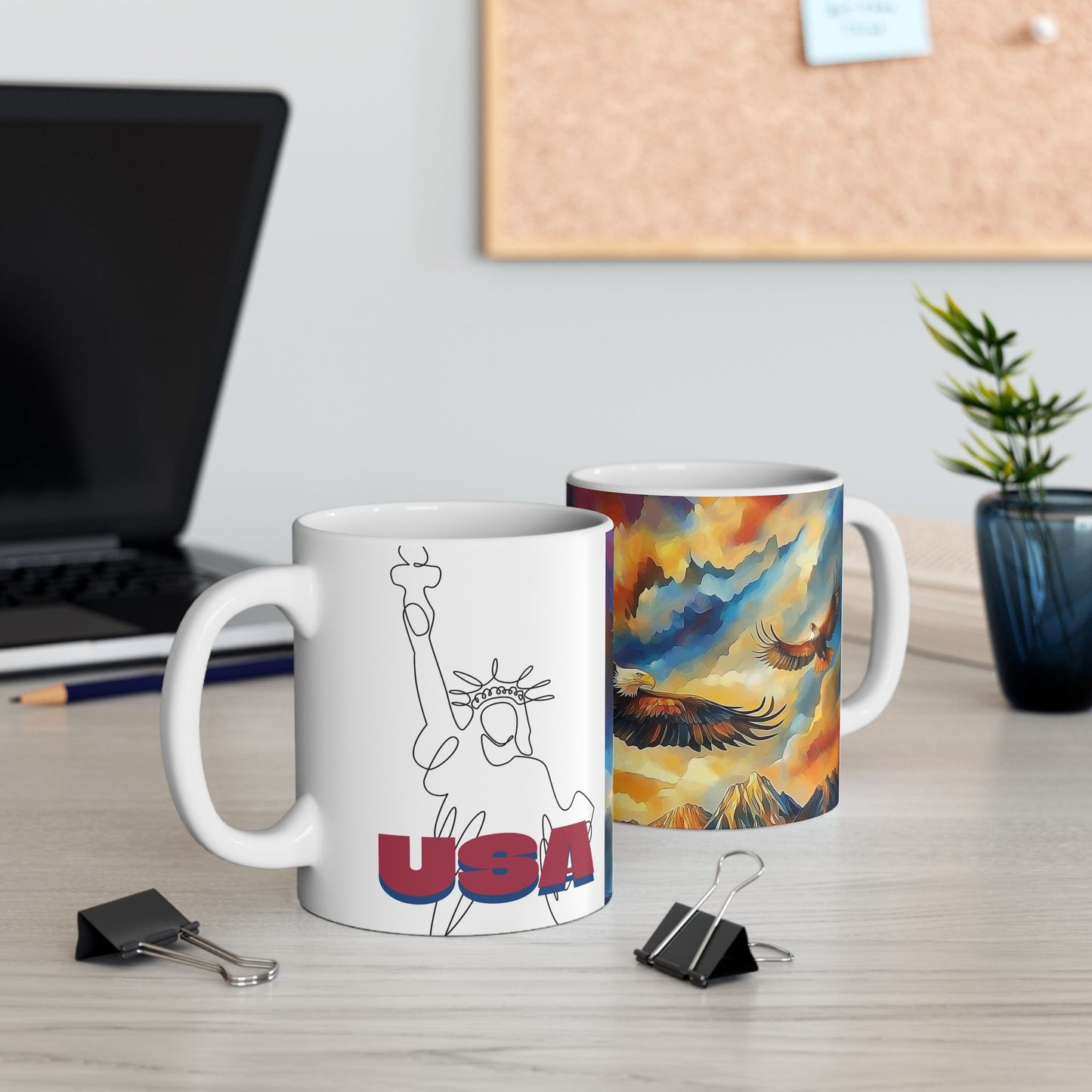 Eagle Freedom Ceramic Mug - Inspiring Design for Outdoor Enthusiasts