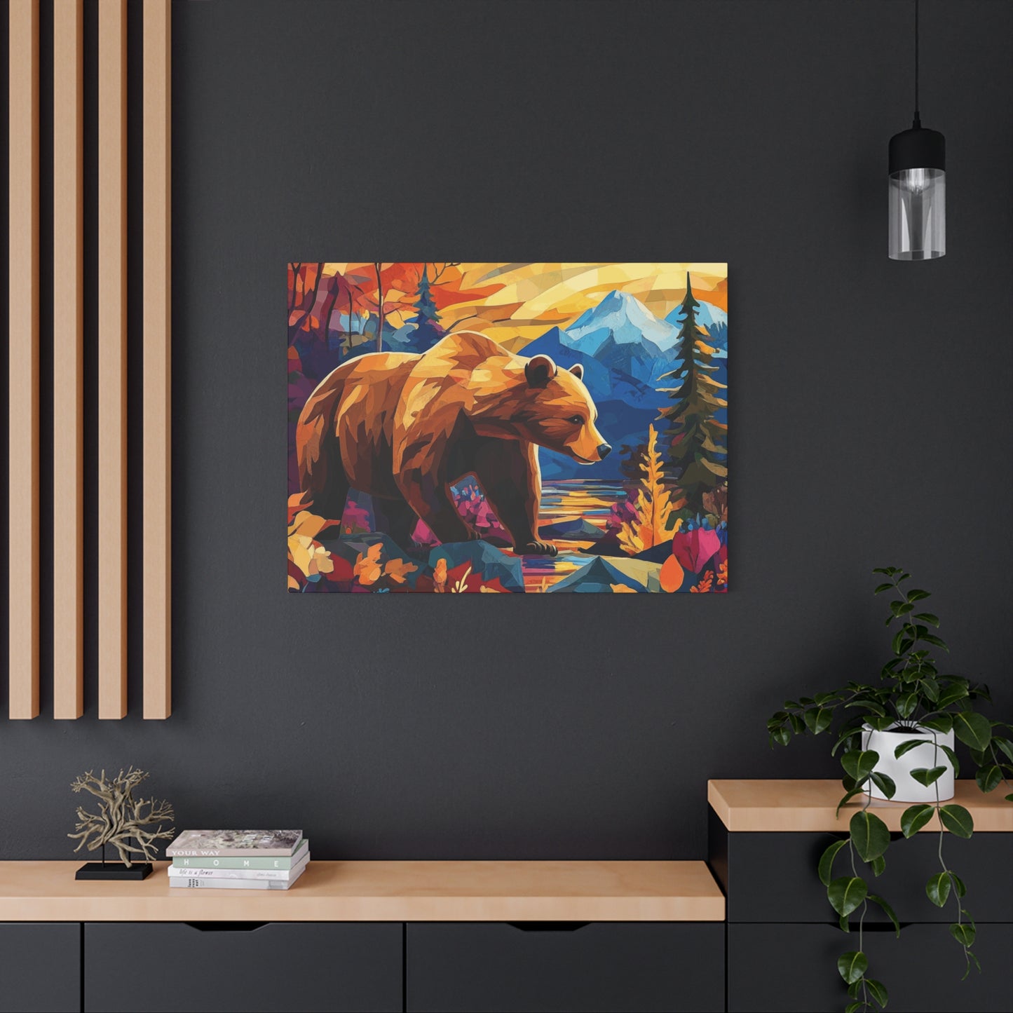 Bear walking in the mountains