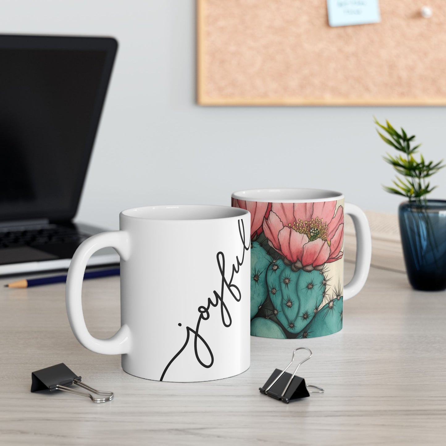 Whimsical Cactus Ceramic Mug - 11oz & 15oz - Perfect for Plant Lovers & Gifts