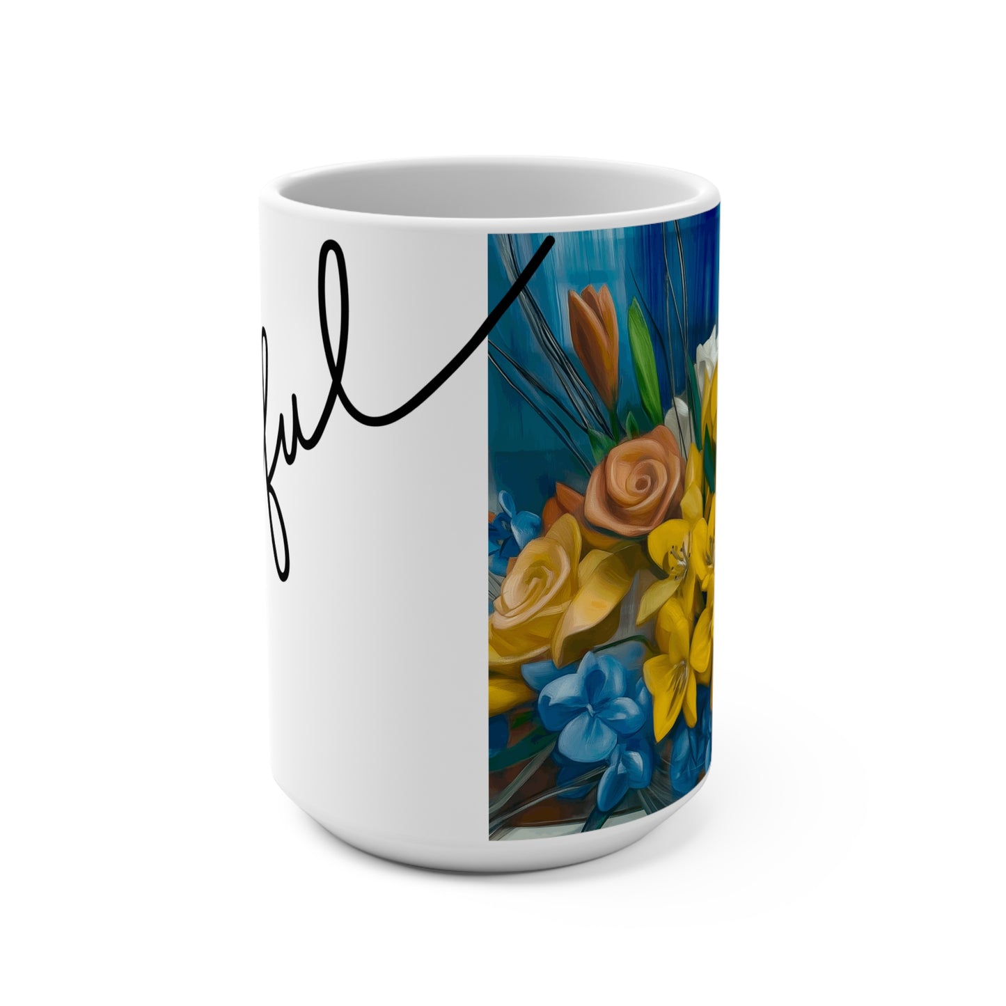 Colorful Floral Mug - 15oz - Perfect Gift for Flower Lovers and Celebrations