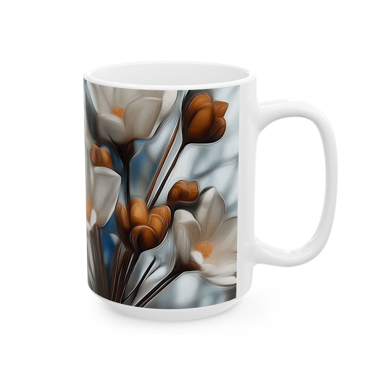 Floral Artisan Ceramic Mug - Elegant Coffee Cup for Home & Gifts