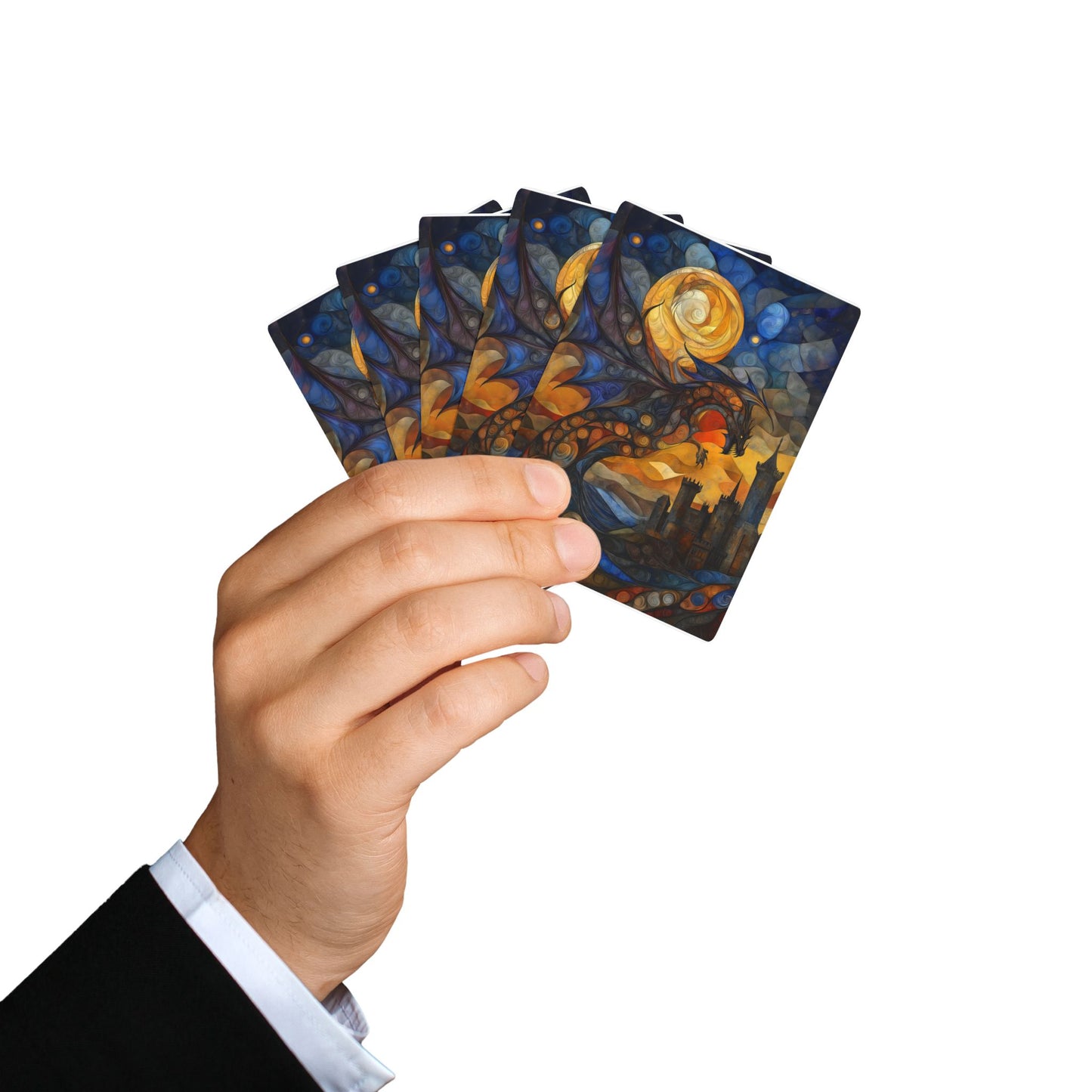 Artistic Poker Playing Cards Set - Dragon & Ace of Spades Design