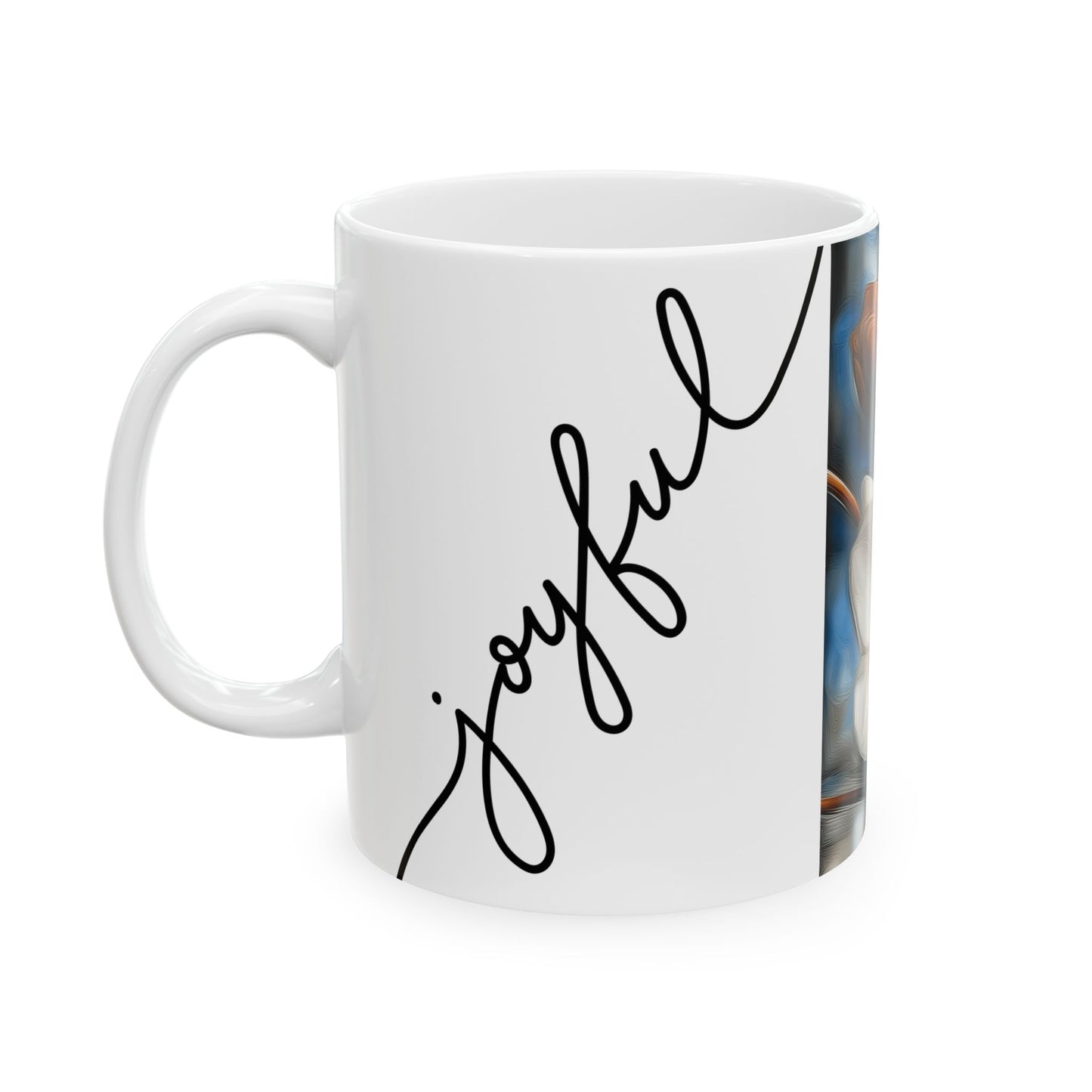 Floral Artisan Ceramic Mug - Elegant Coffee Cup for Home & Gifts