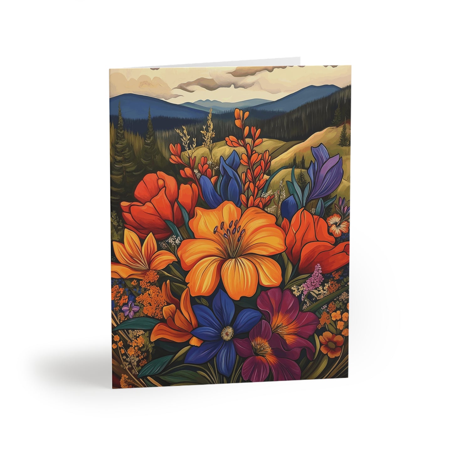 Vibrant Floral Greeting Cards - Set of 8 for Every Occasion