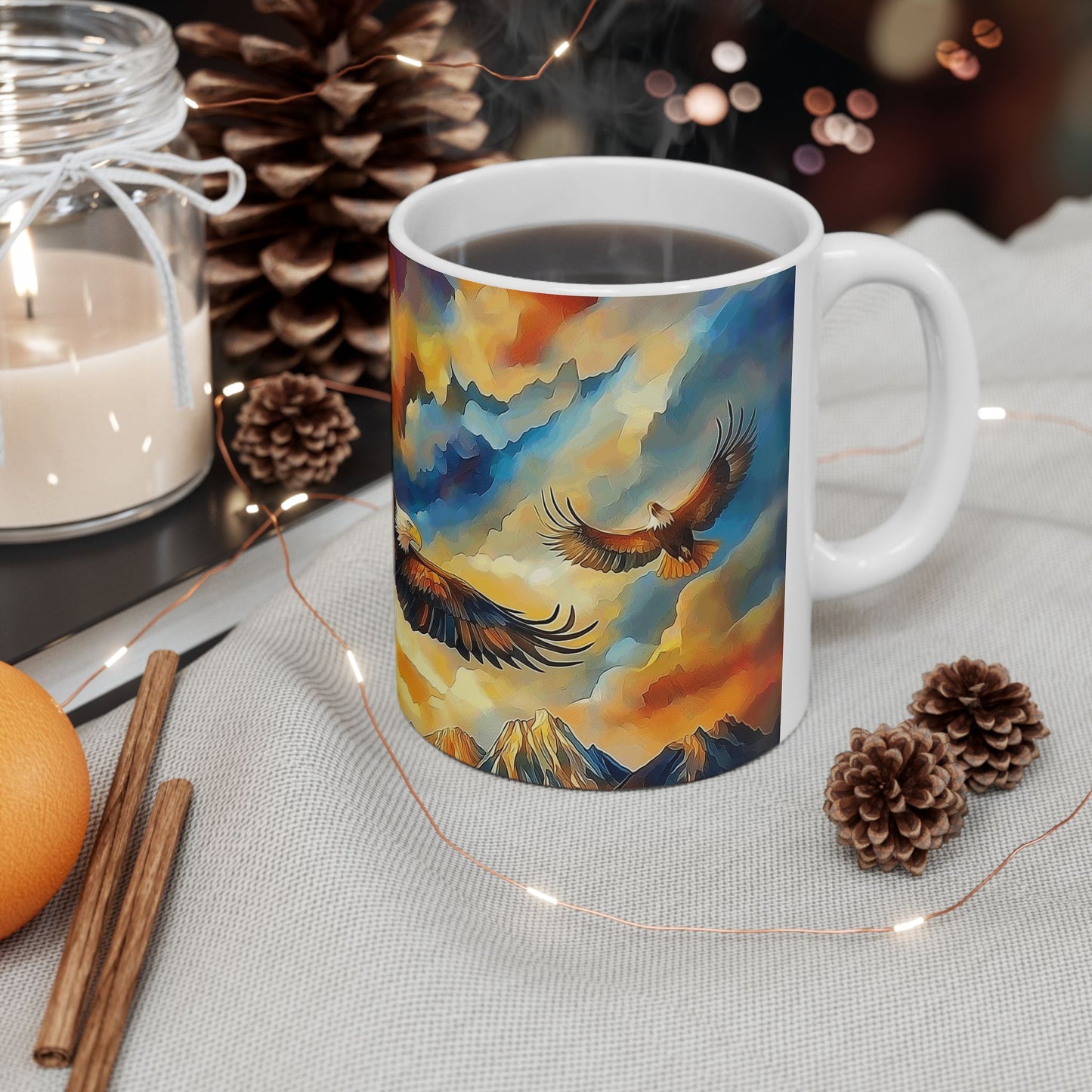 Eagle Freedom Ceramic Mug - Inspiring Design for Outdoor Enthusiasts