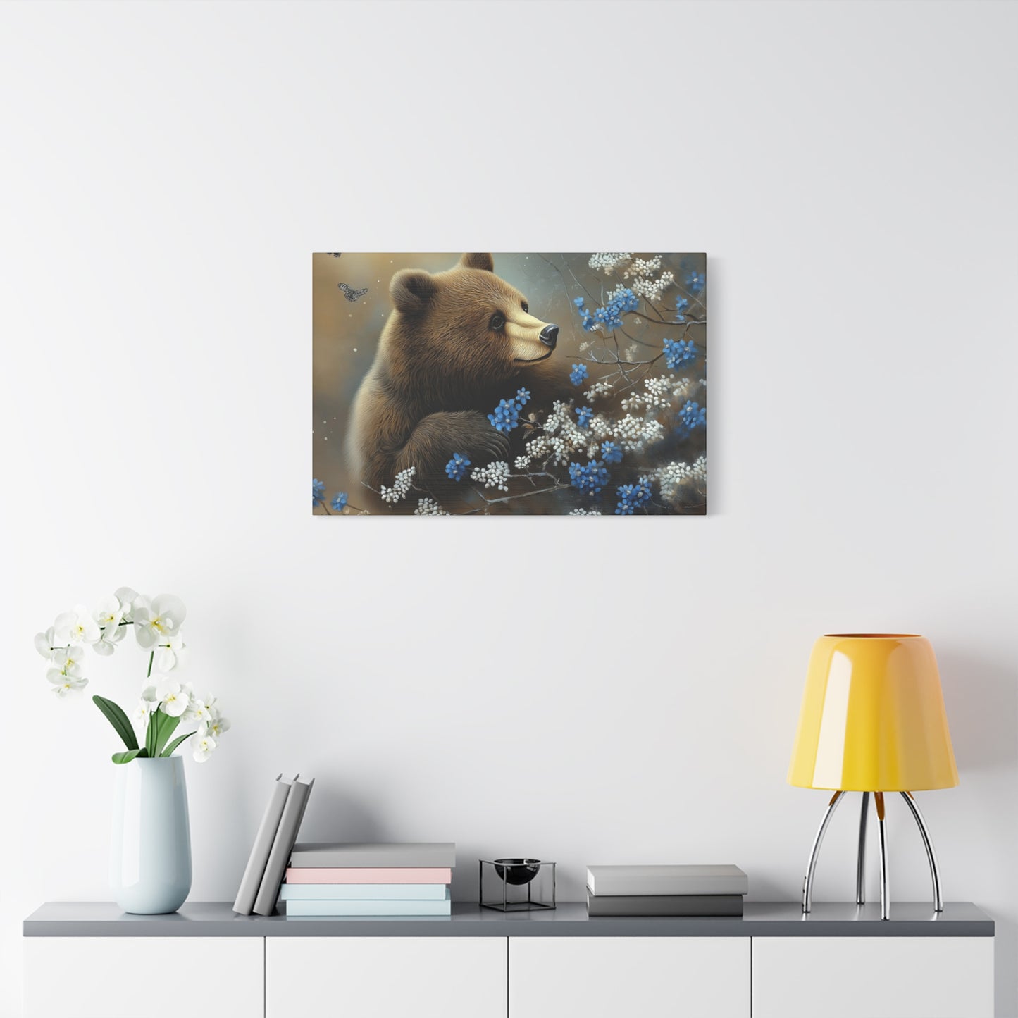 Bear Admiring the Flowers