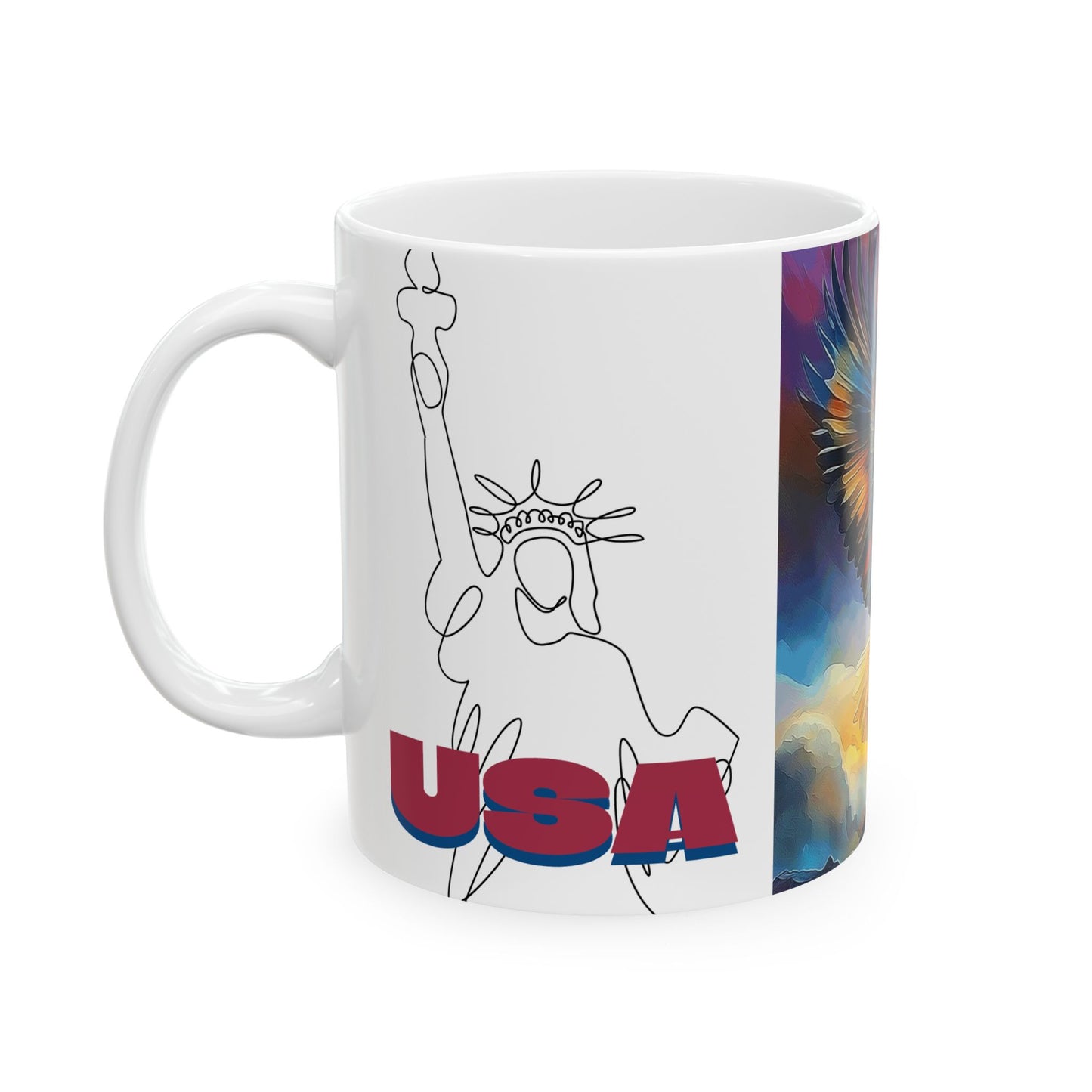 Eagle Freedom Ceramic Mug - Inspiring Design for Outdoor Enthusiasts