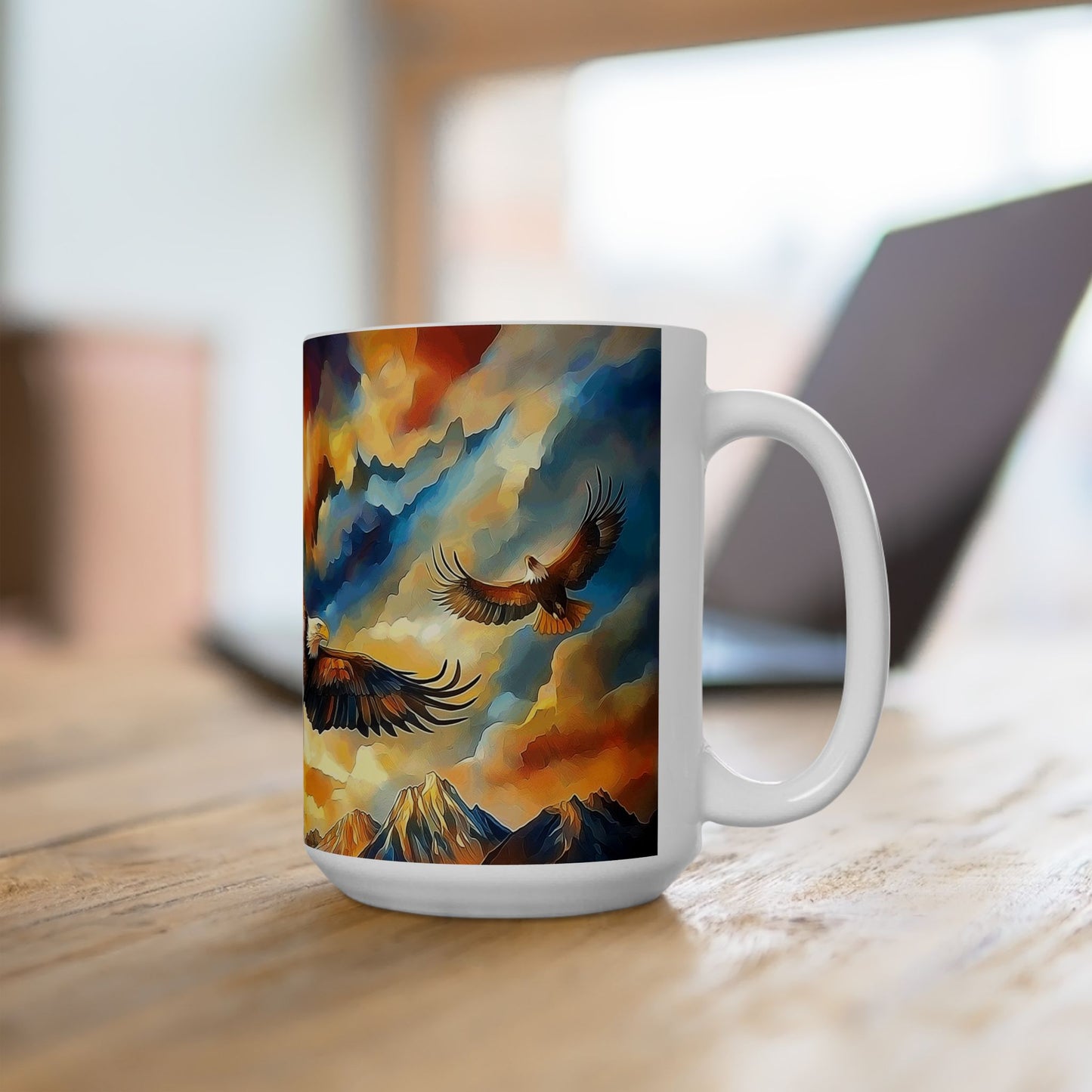 Eagle Freedom Ceramic Mug - Inspiring Design for Outdoor Enthusiasts