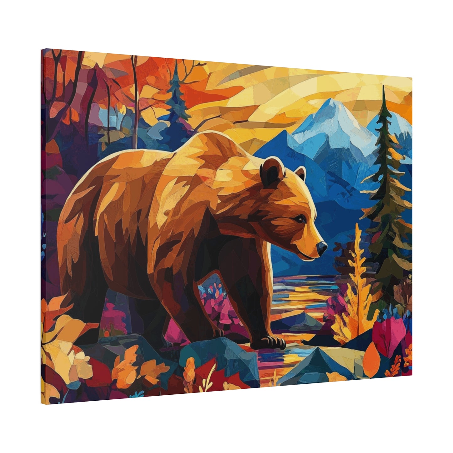 Bear walking in the mountains