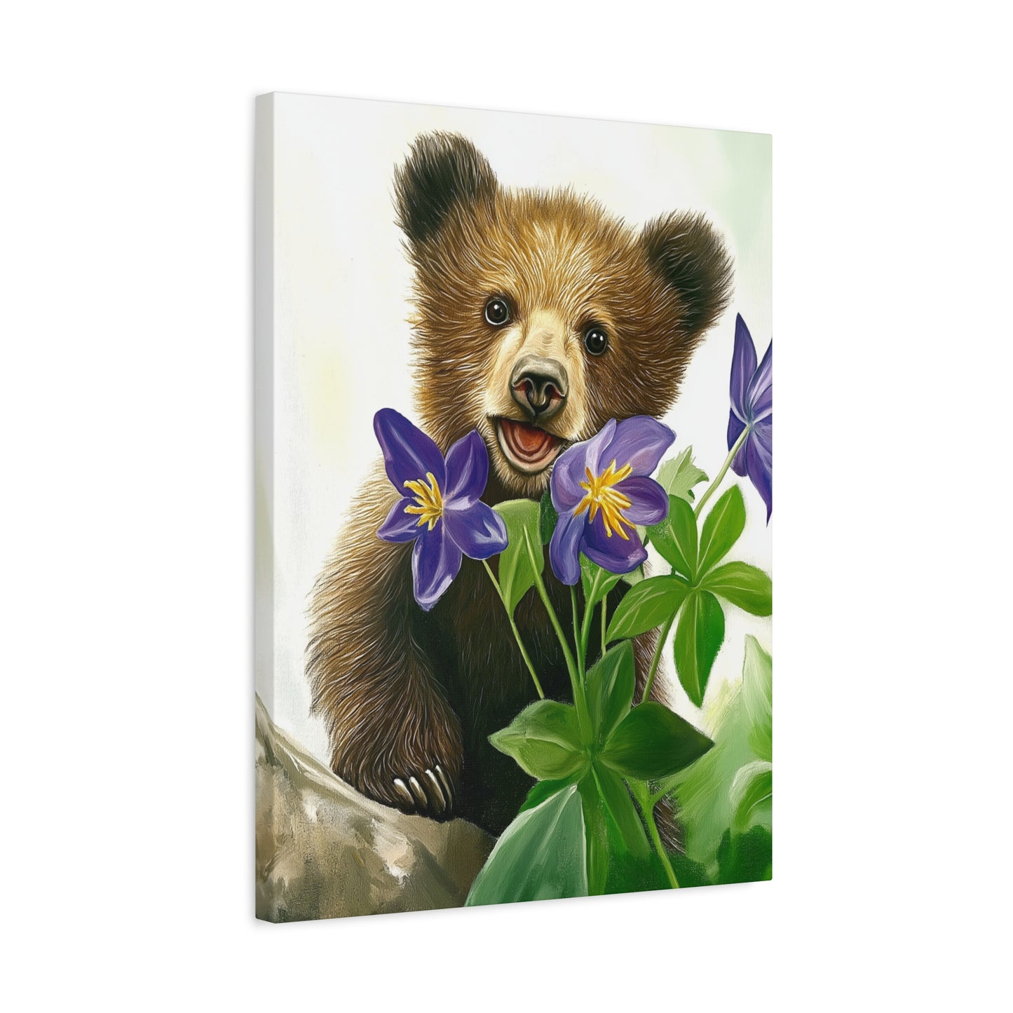 Cub with purple flower