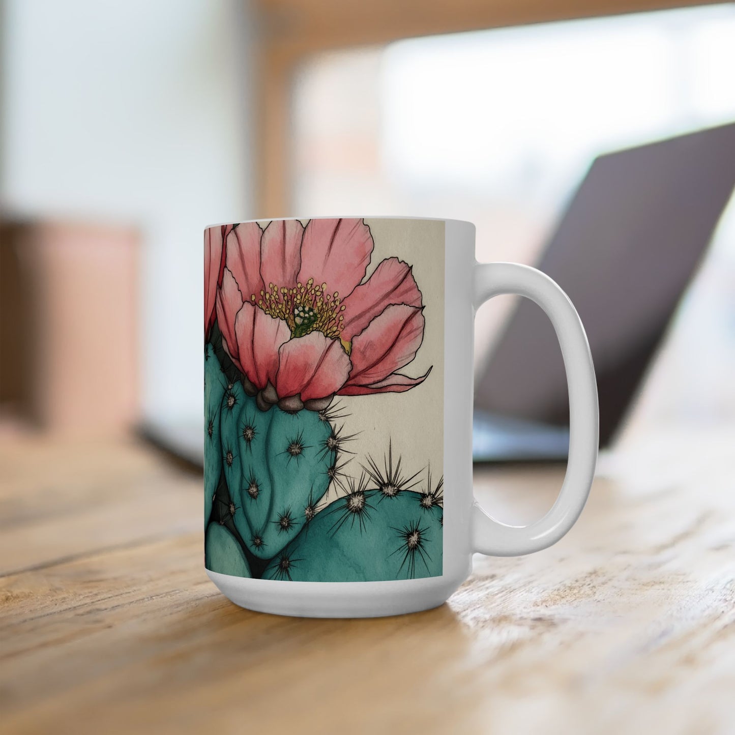 Whimsical Cactus Ceramic Mug - 11oz & 15oz - Perfect for Plant Lovers & Gifts