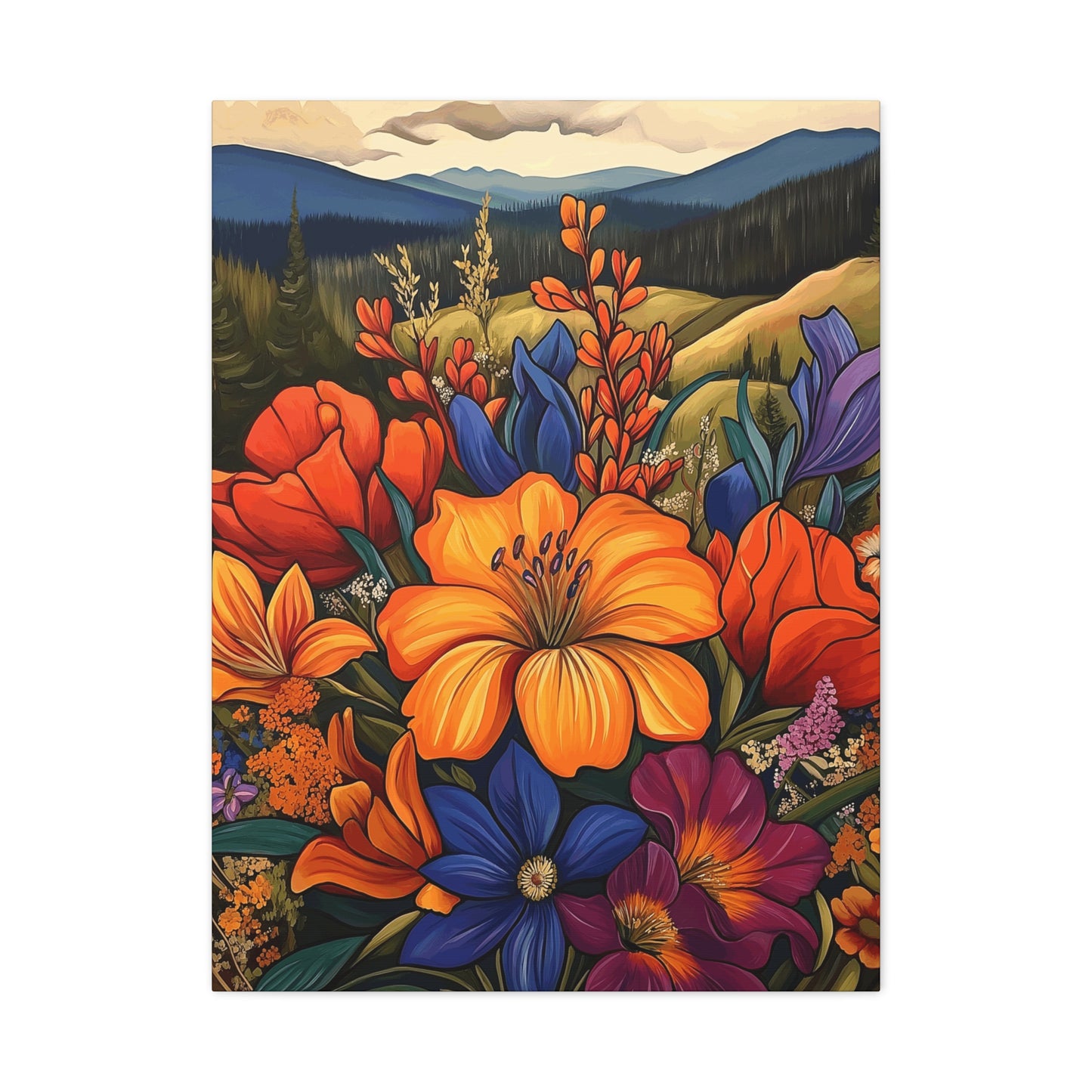 Colorful Floral Canvas Wall Art