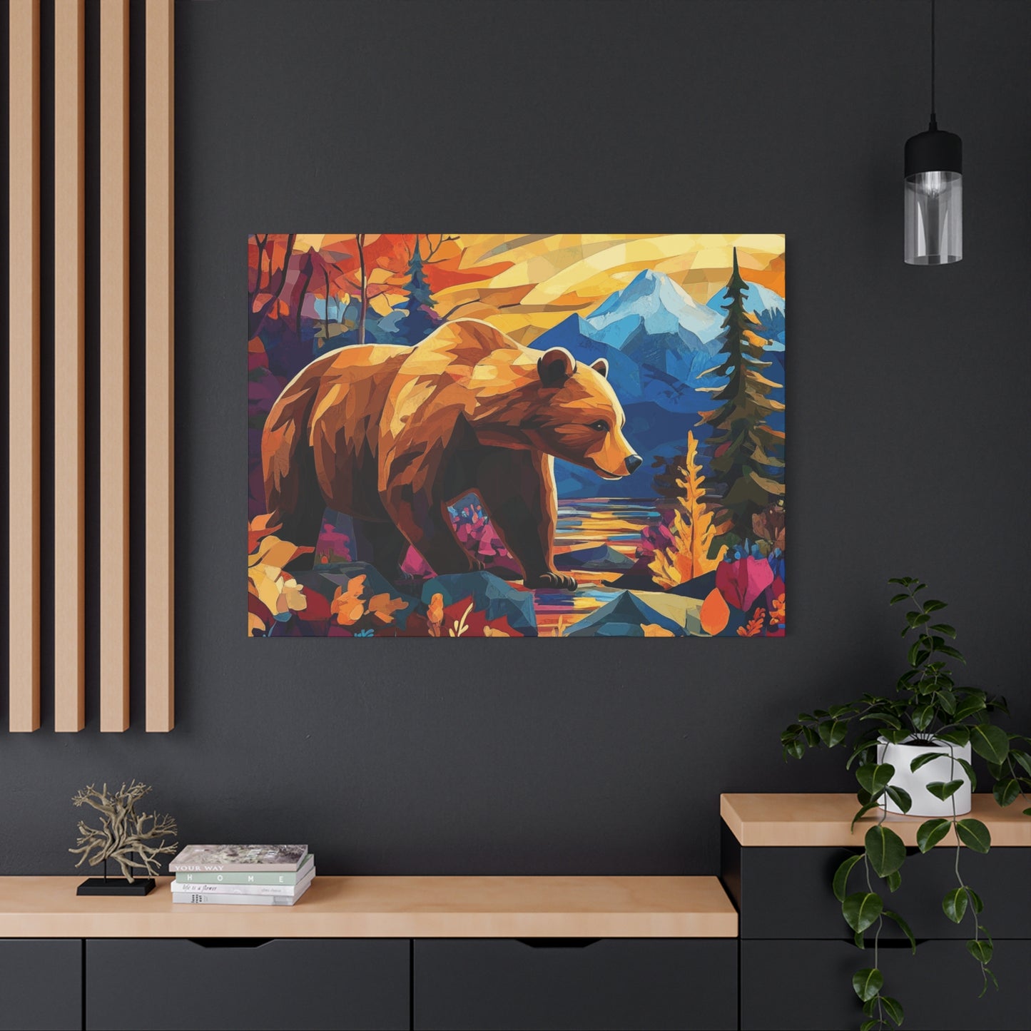 Bear walking in the mountains