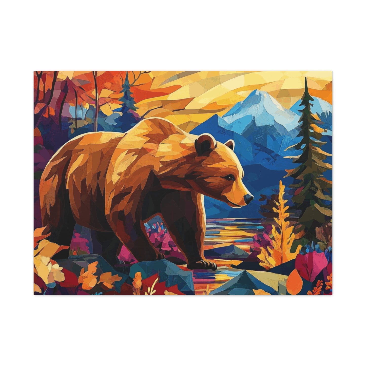 Bear walking in the mountains