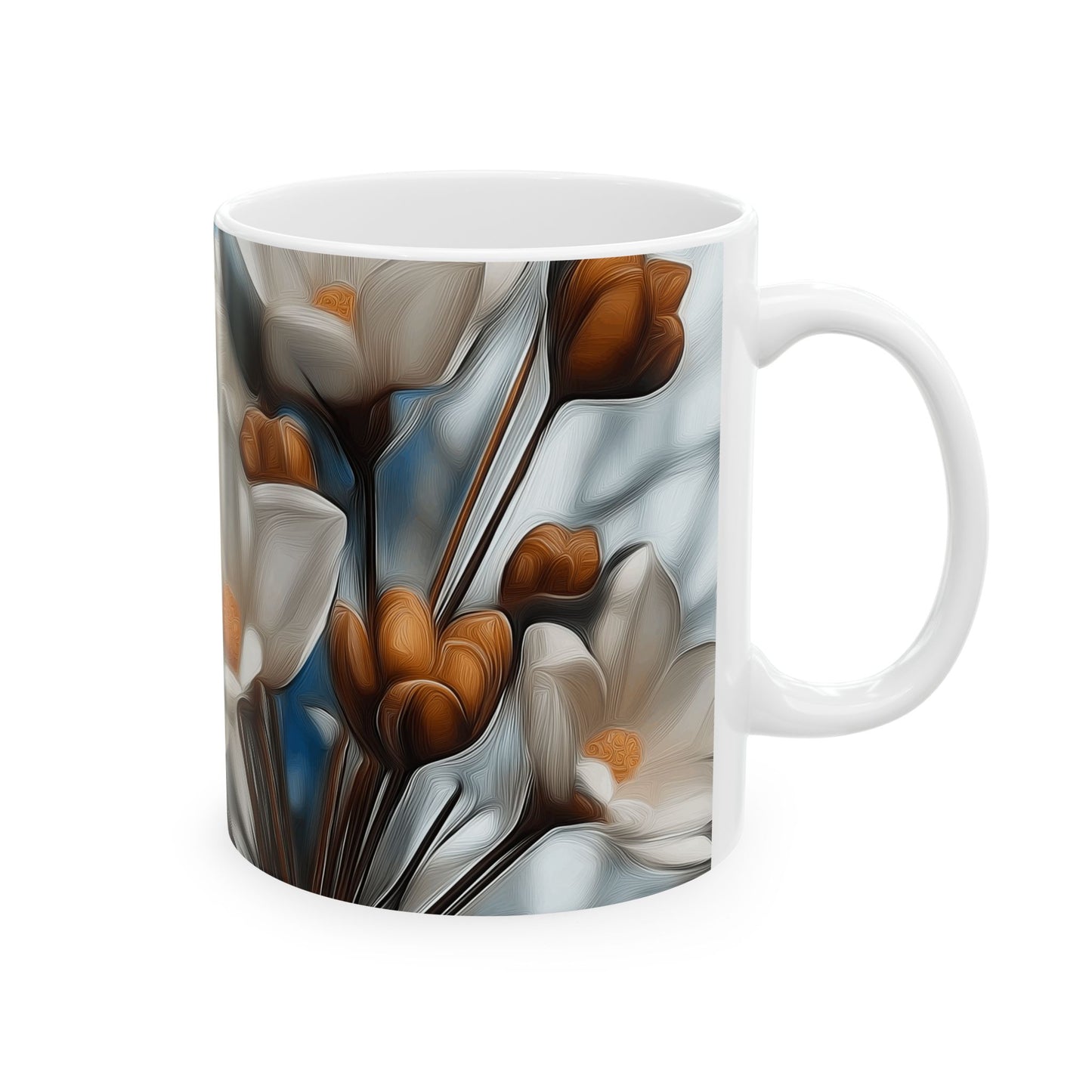 Floral Artisan Ceramic Mug - Elegant Coffee Cup for Home & Gifts