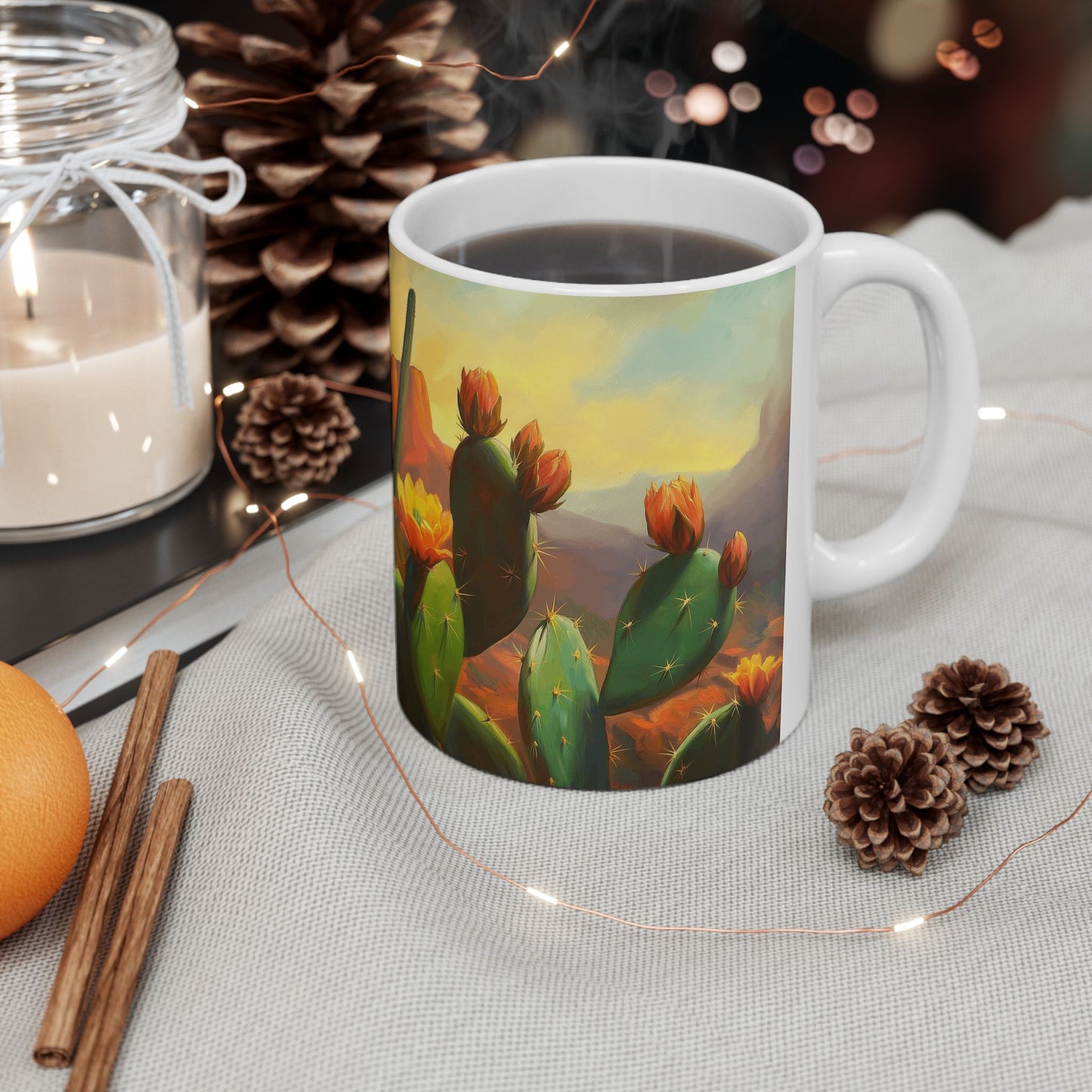 Good Morning Sunshine Ceramic Mug - Cactus Design (11oz, 15oz)