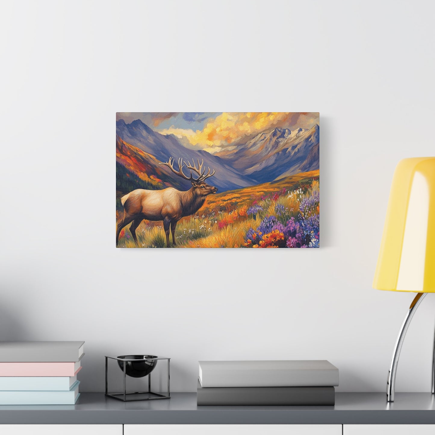 Elk Mountain Landscape Canvas Art - Nature Wall Decor