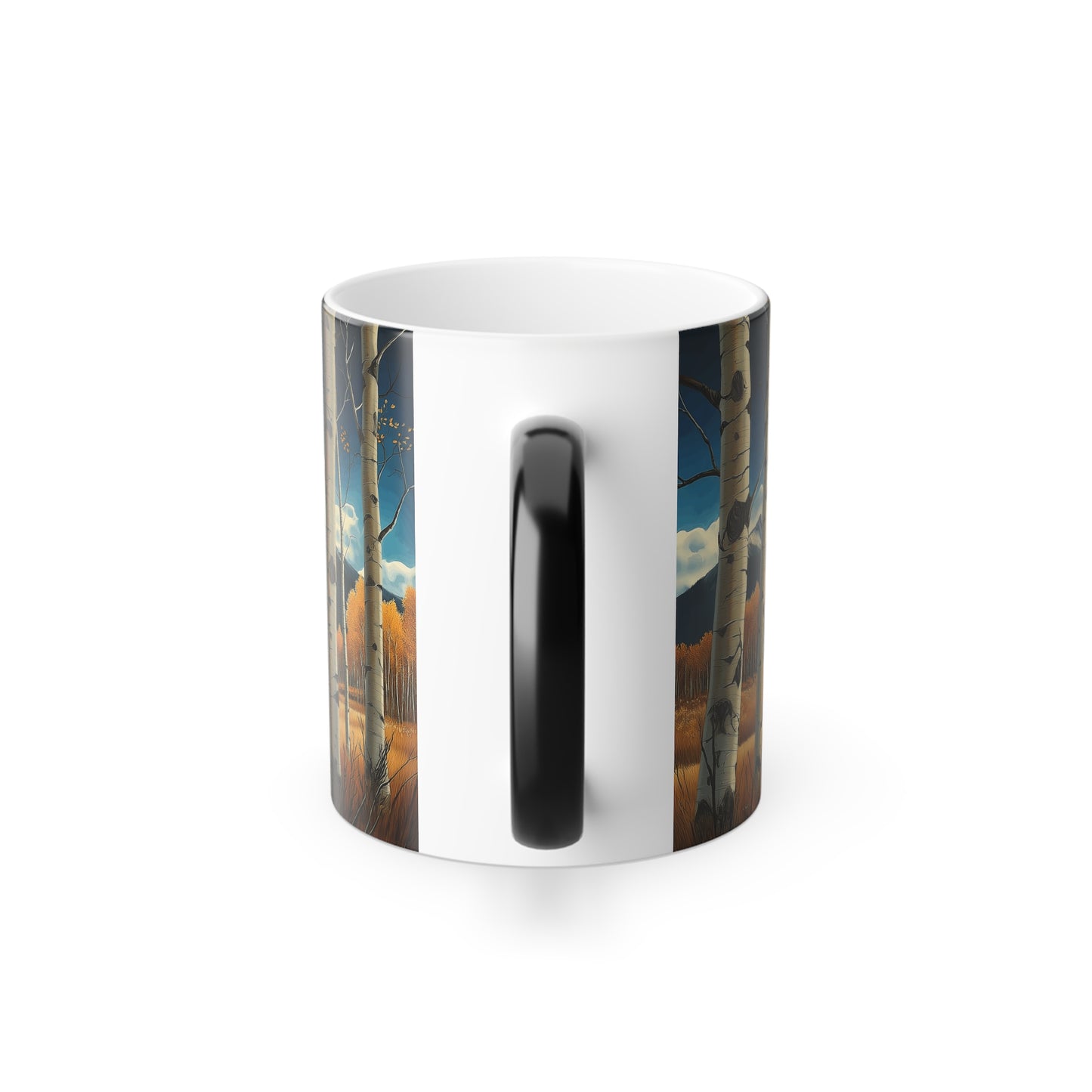 Color Morphing Mug with Aspen Trees Design - 11oz Coffee Cup for Nature Lovers