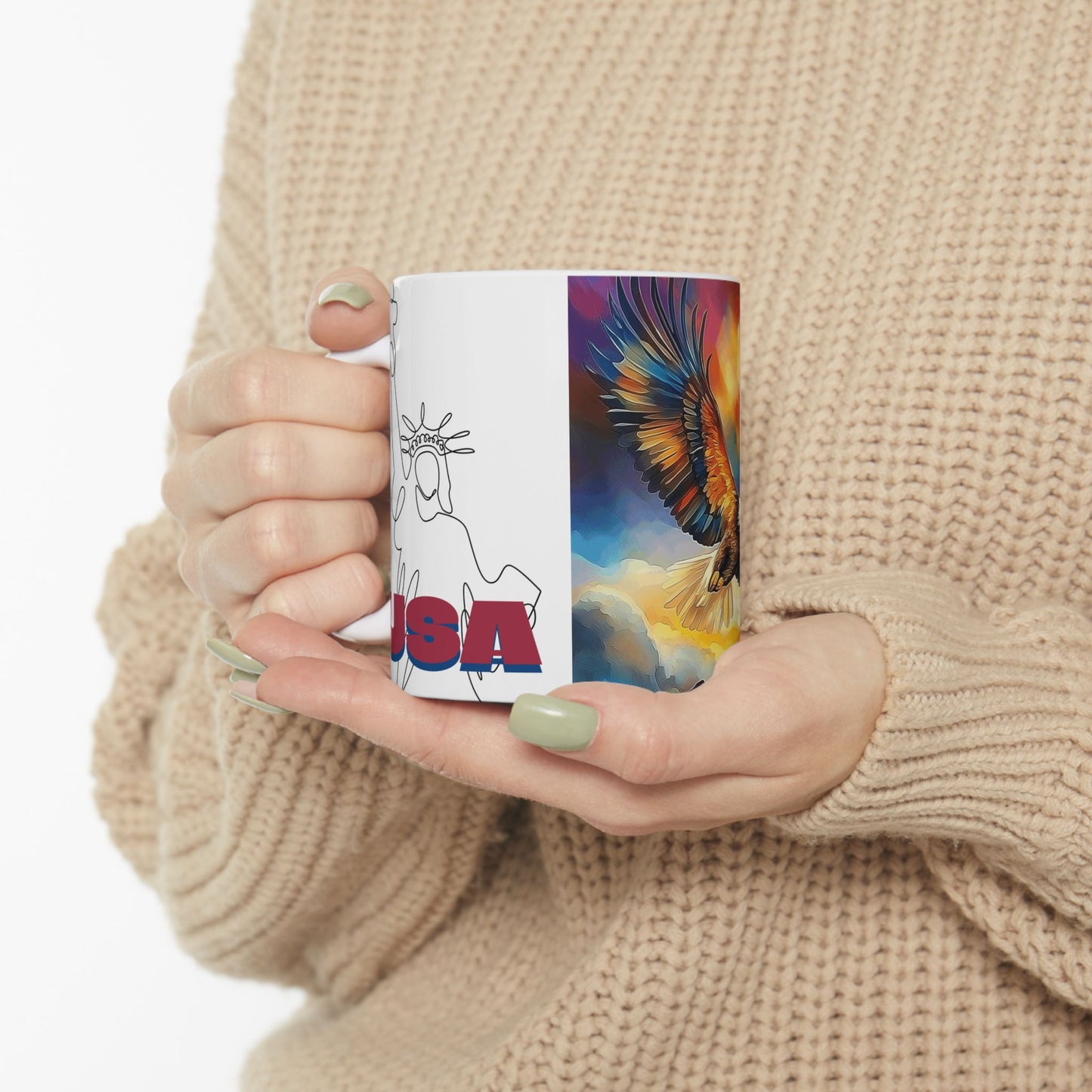 Eagle Freedom Ceramic Mug - Inspiring Design for Outdoor Enthusiasts