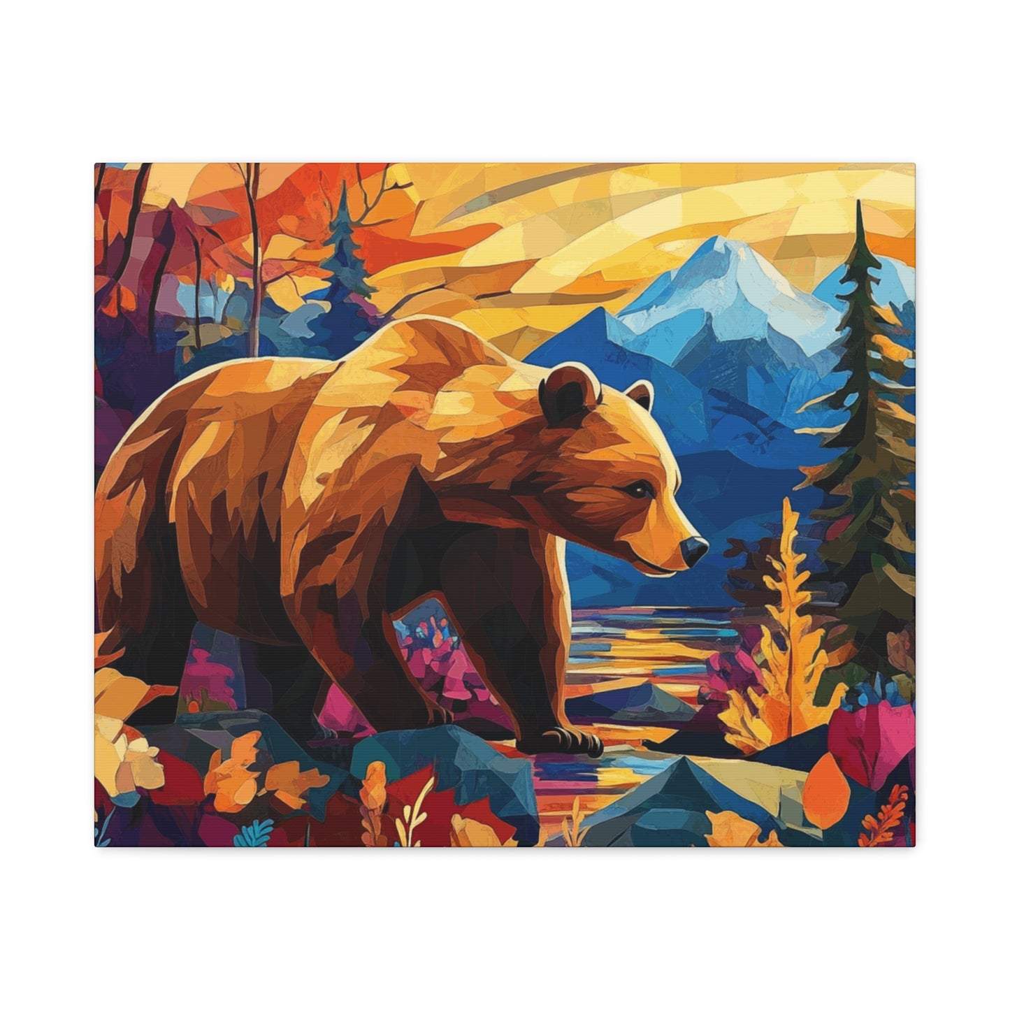 Bear walking in the mountains