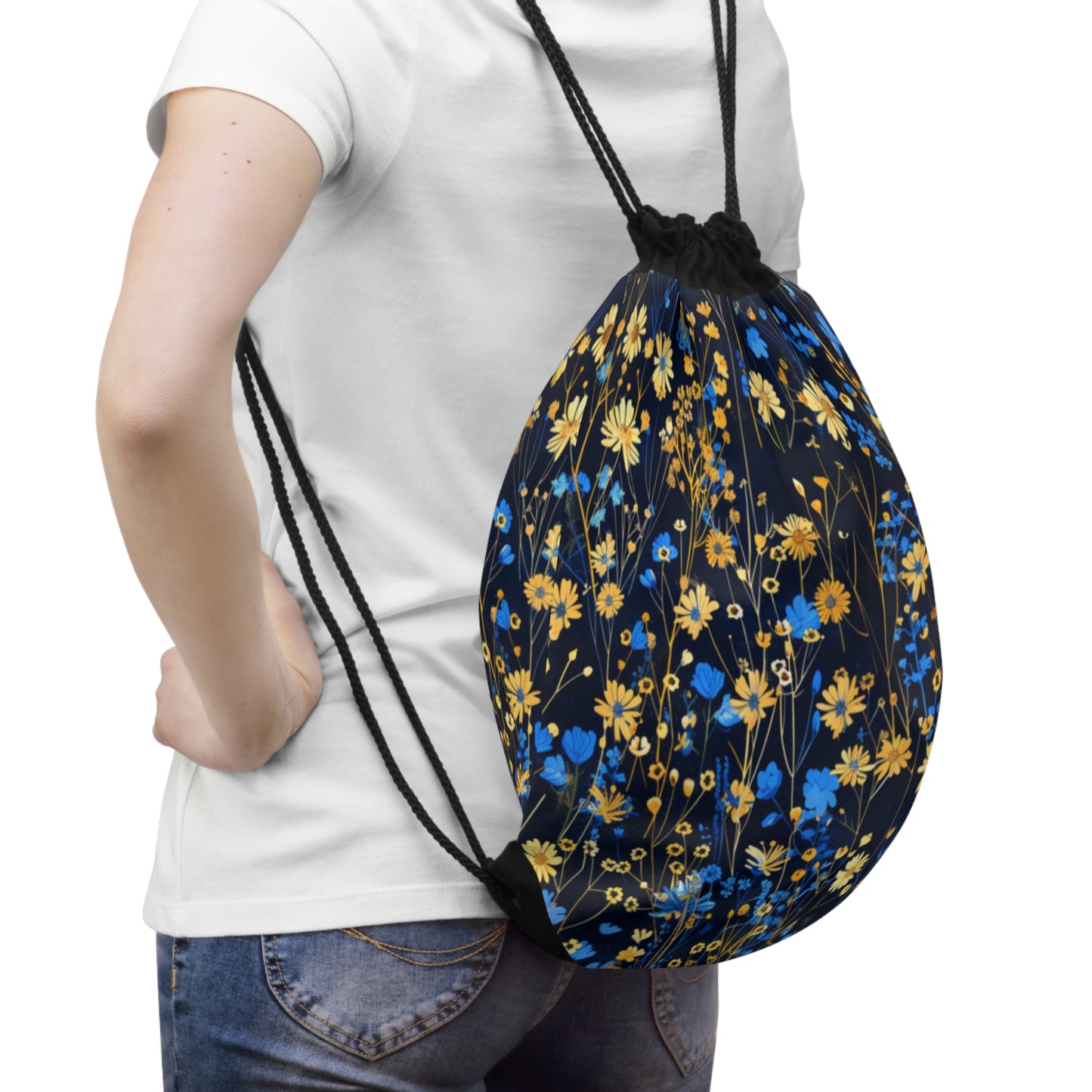 Blue & Gold 2 Drawstring Bag