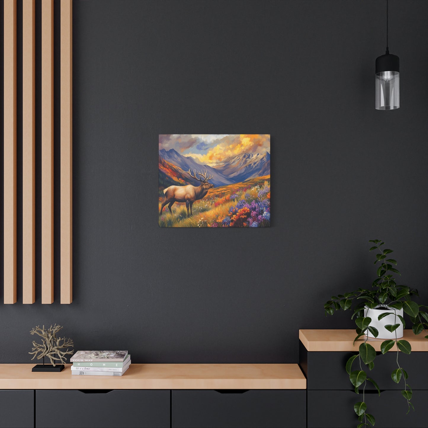Elk Mountain Landscape Canvas Art - Nature Wall Decor