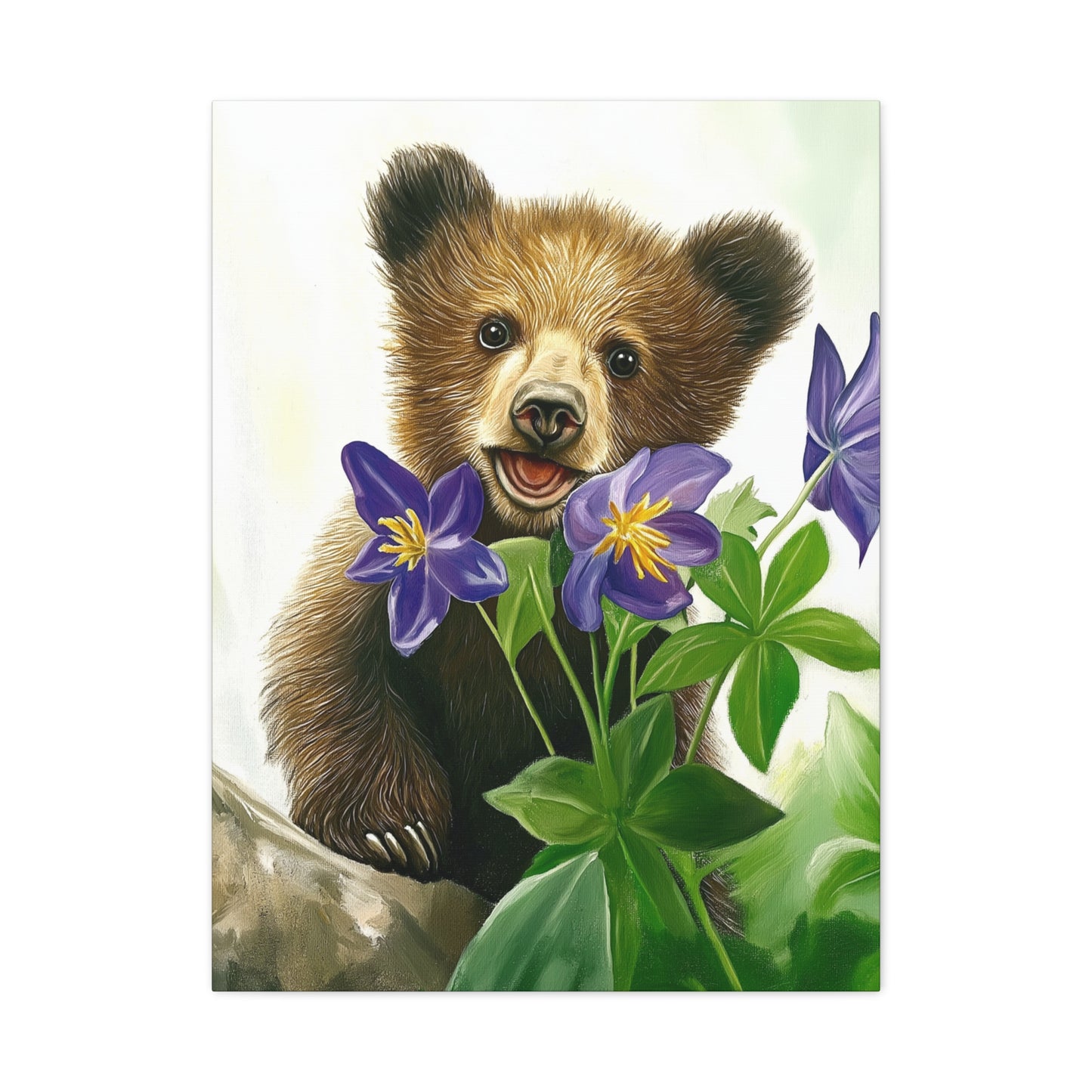 Cub with purple flower