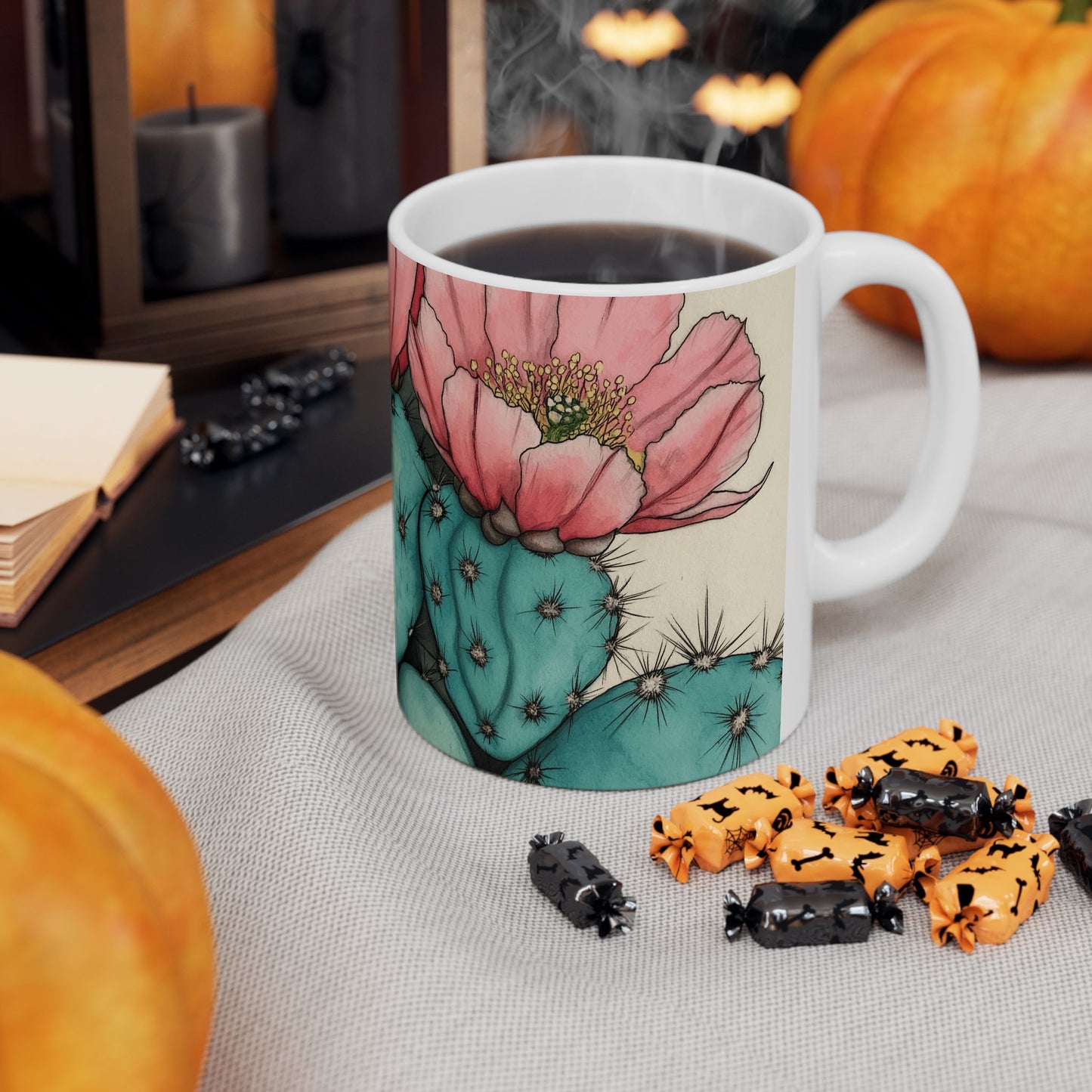 Whimsical Cactus Ceramic Mug - 11oz & 15oz - Perfect for Plant Lovers & Gifts