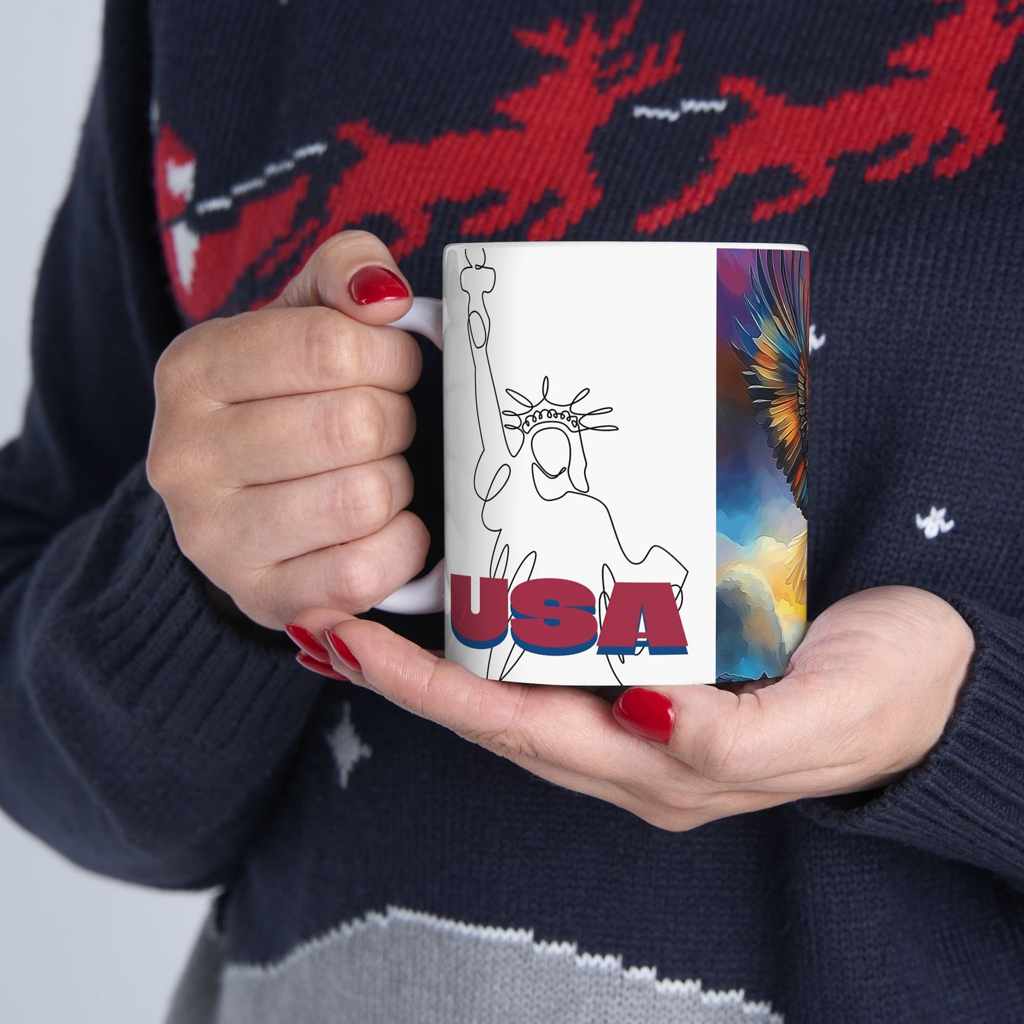 Eagle Freedom Ceramic Mug - Inspiring Design for Outdoor Enthusiasts