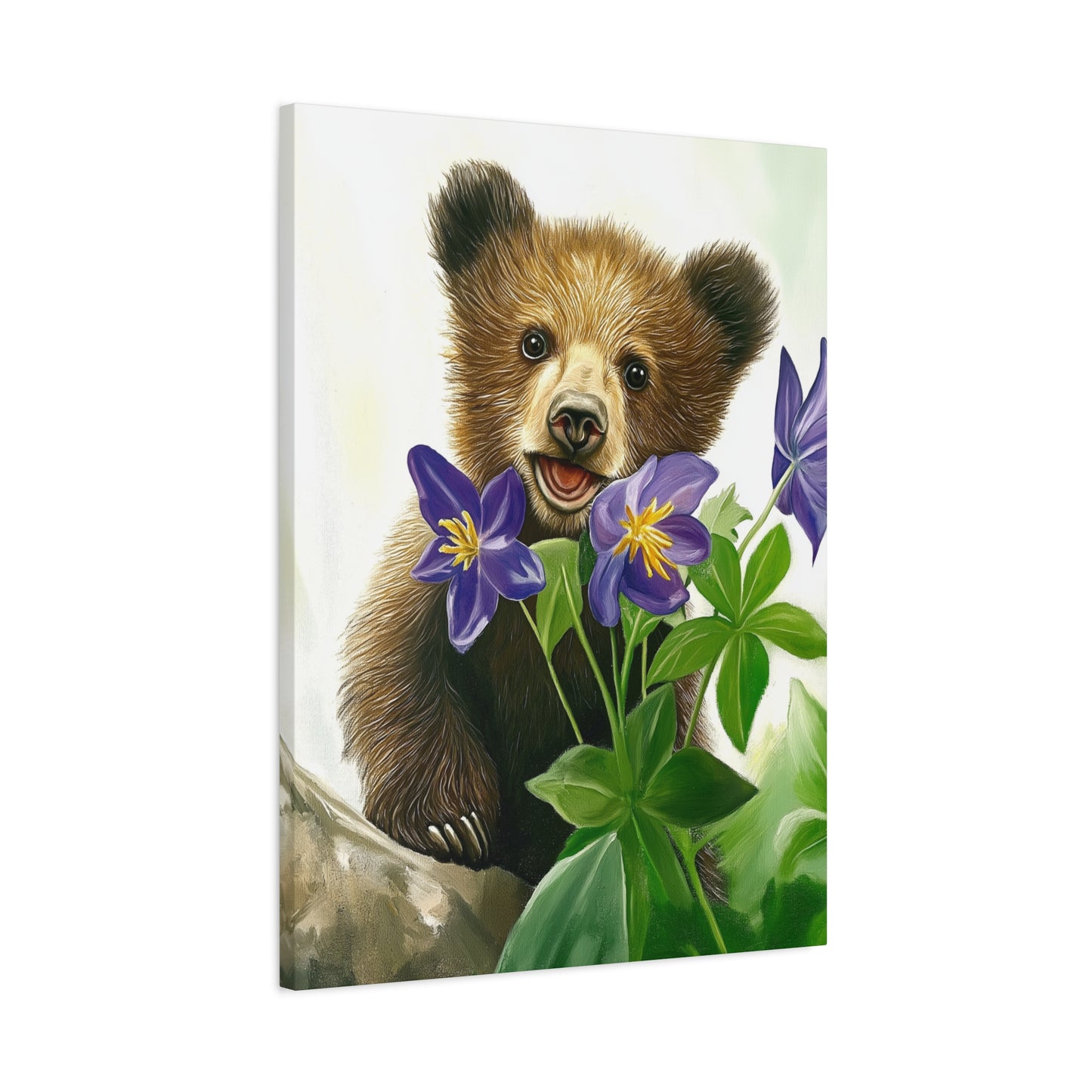 Cub with purple flower