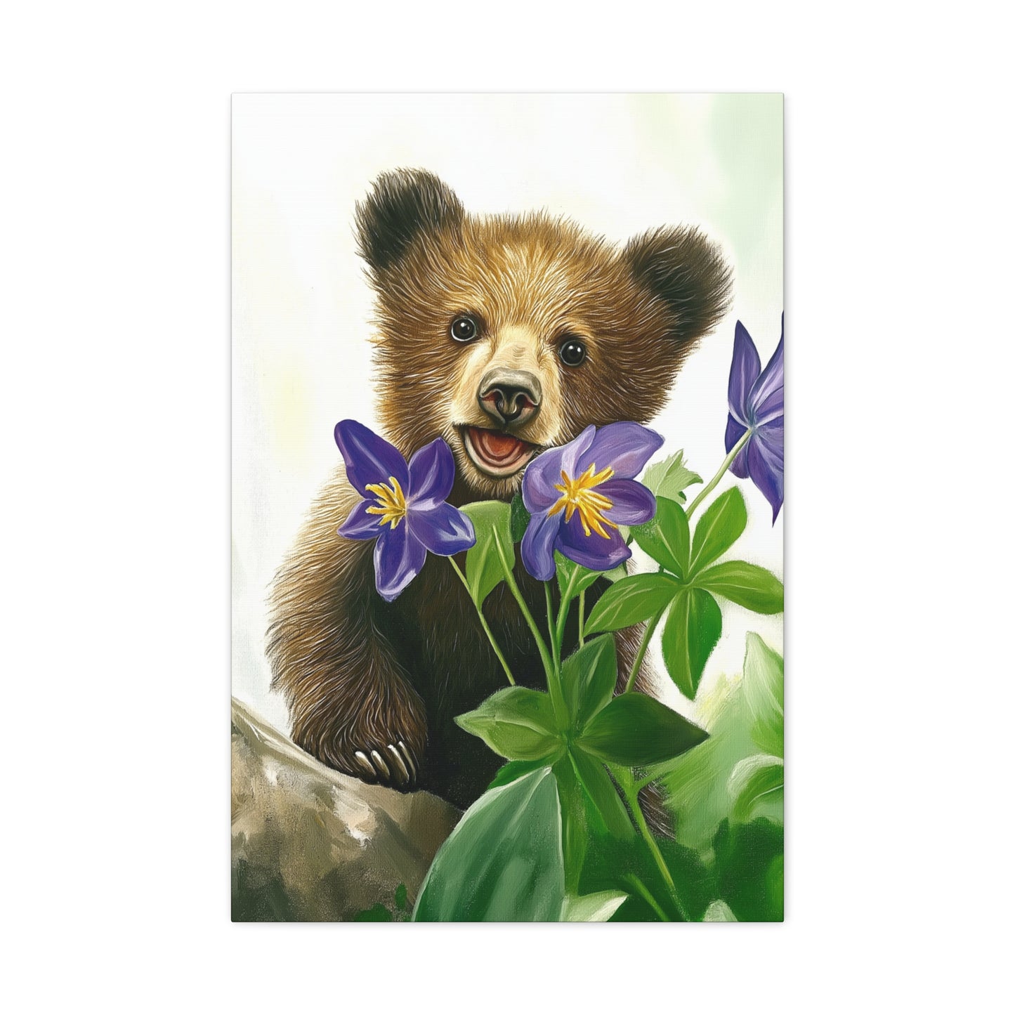 Cub with purple flower